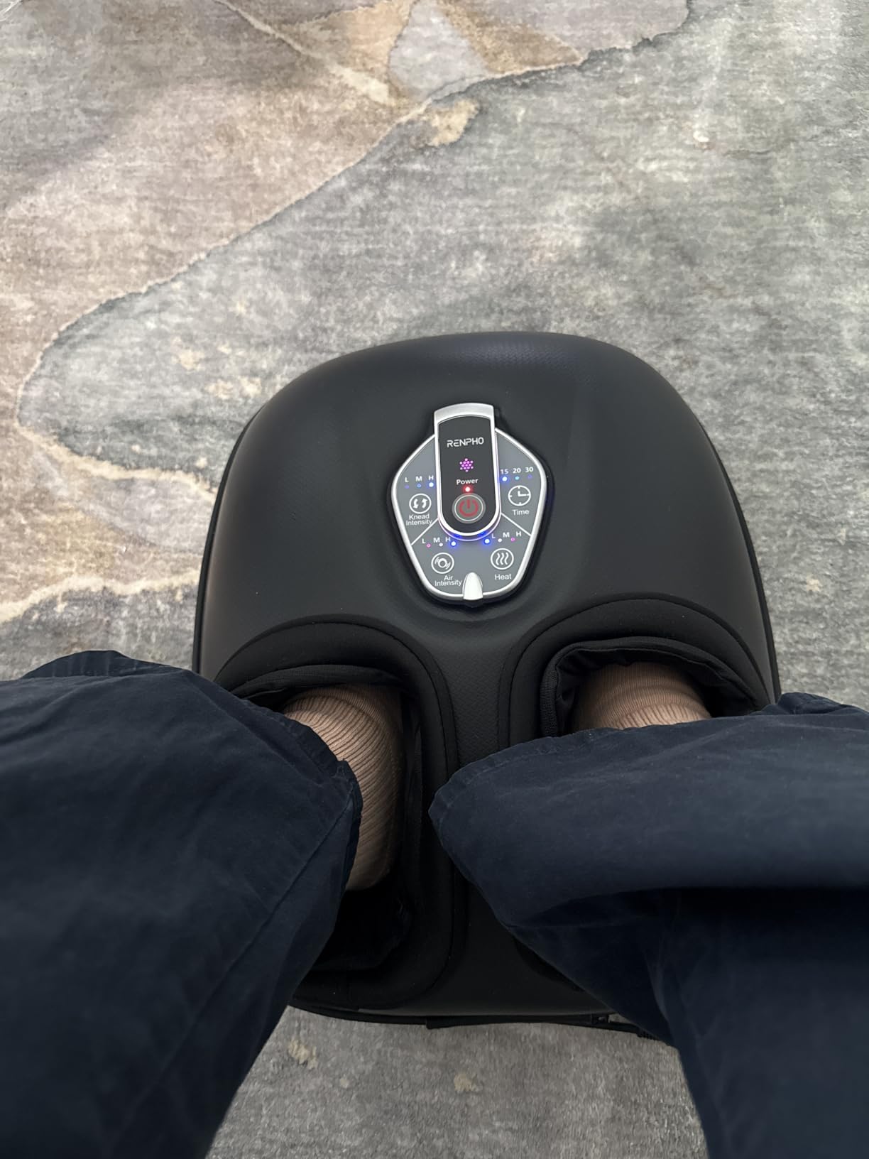 RENPHO Foot Massager Machine with Heat [2026 Upgraded], Fathers Day Dad Gifts for Men Husband, FSA Eligible HSA Shiatsu Foot Massager for Plantar Fasciitis, Cordless Control, Gifts for Women, Black customer photo 1