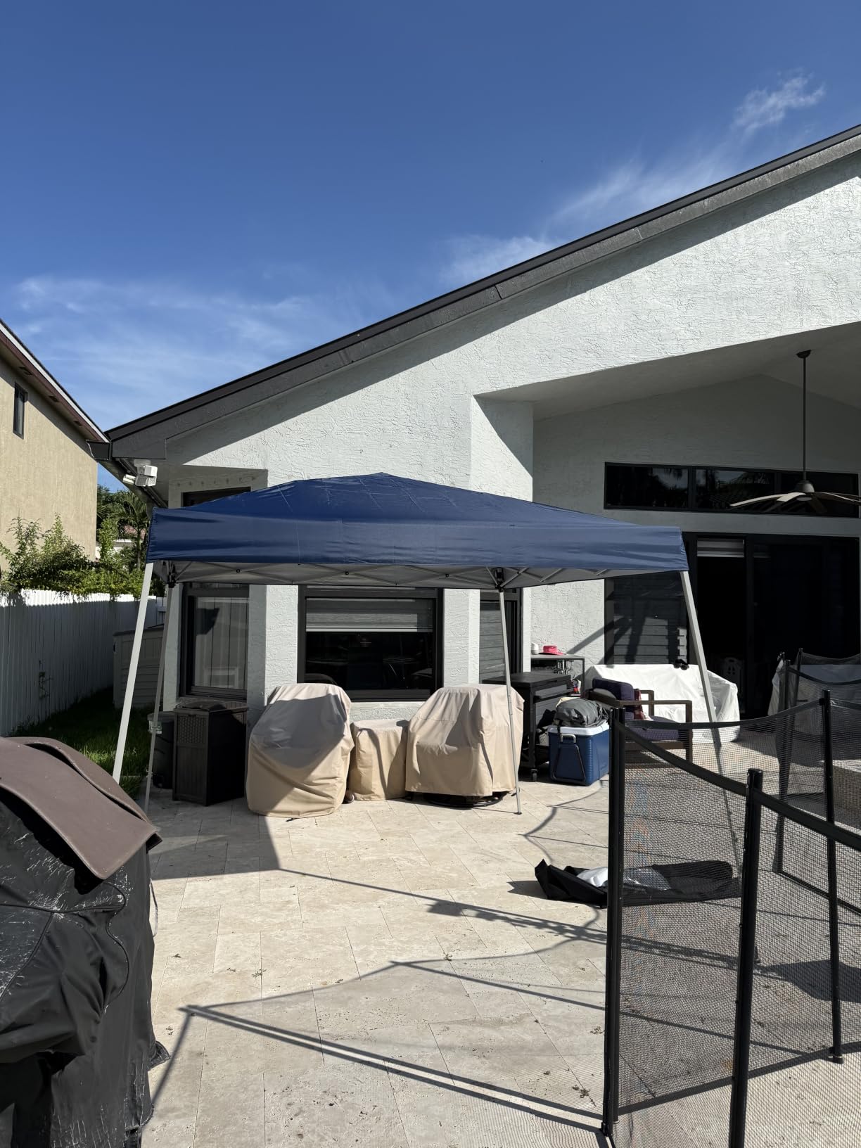 Pop-up Canopy Tent, 10x10 Foot, Slant Legs with Carrying Bag, Gazebo Shelter for Patio Deck Garden and Beach, 8x8 Foot Cover Included, Blue customer photo 2
