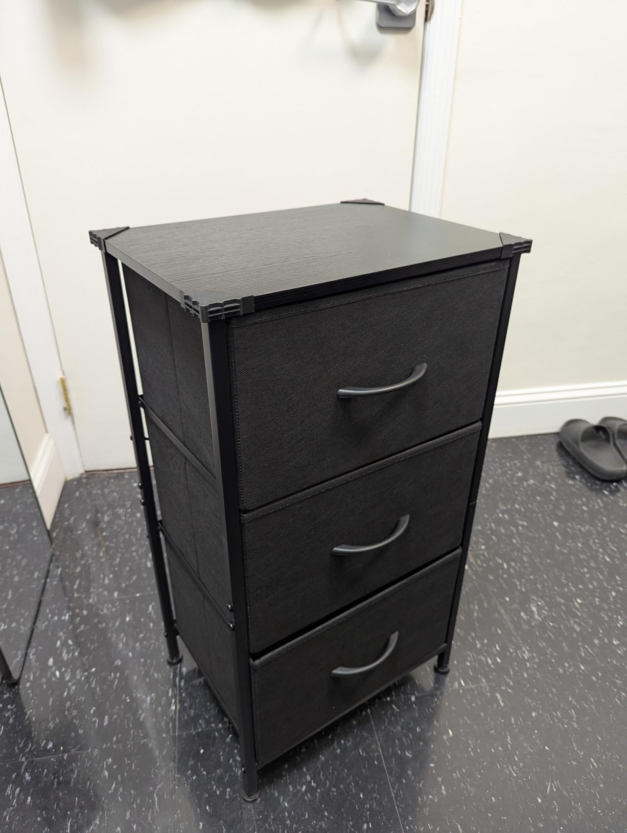 AODK Dresser for Bedroom Nightstand Small Dressers Chest of Drawers End Table for Living Room, Closet Dresser with 3 Storage Drawers Organizer Clothes, Black customer photo 2