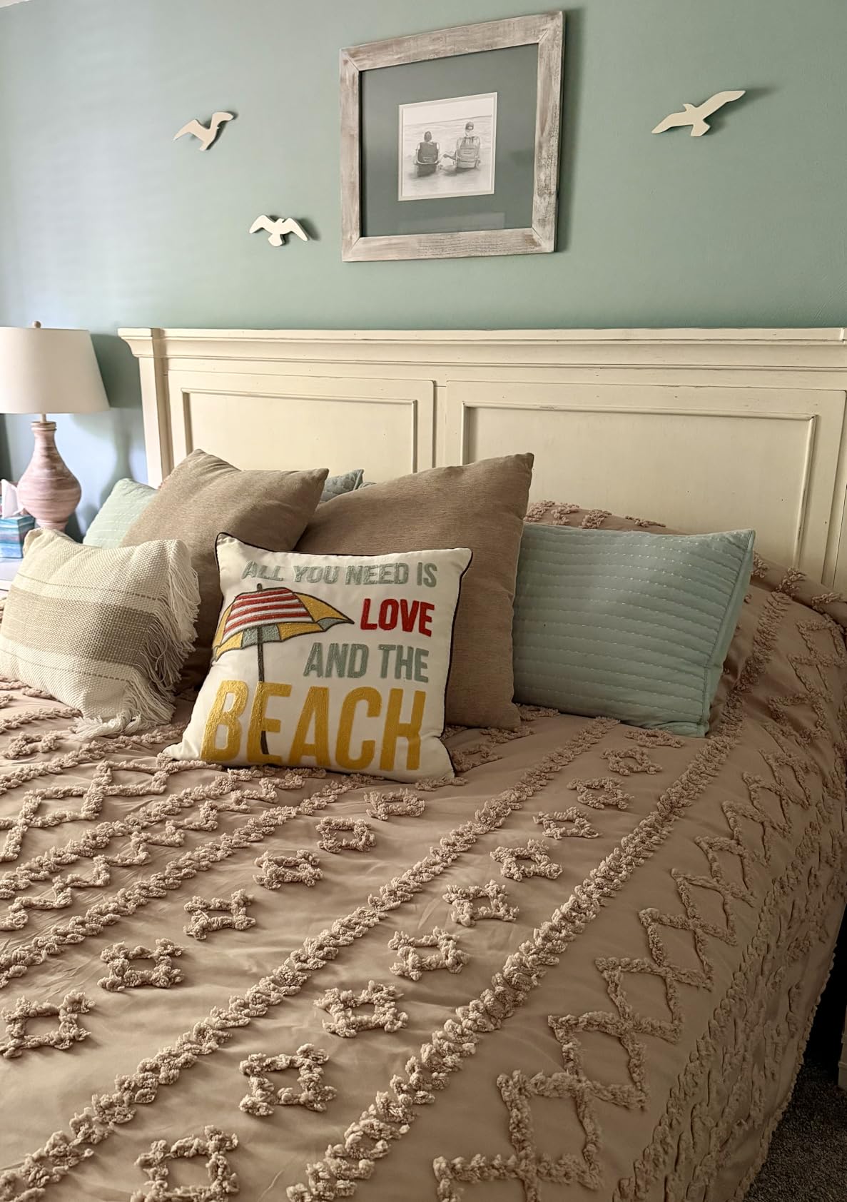 Bedsure Tufted Boho Comforter Set Queen Size - Beige Boho Bed Set, GentleSoft 3 Pieces Farmhouse-Style Embroidery Bedding, Soft Jacquard Kids' Queen Comforter for All Seasons customer photo 2