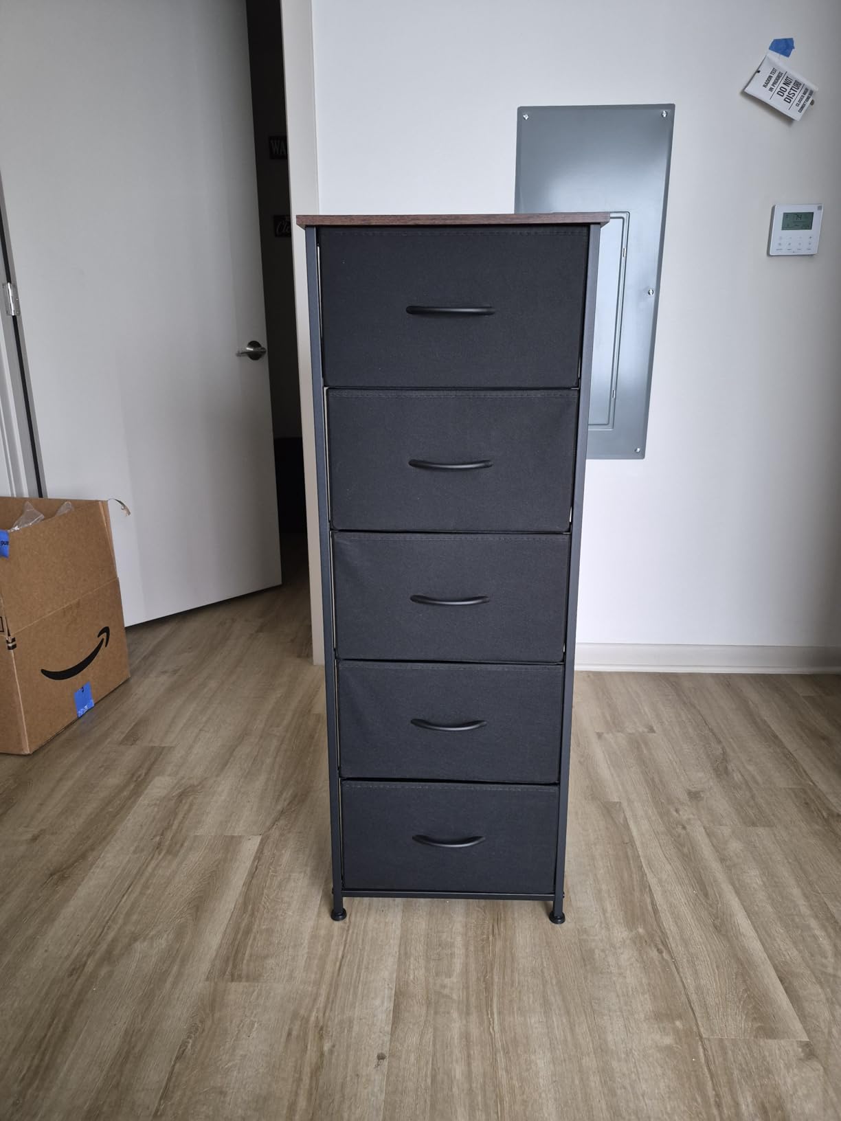 Somdot Tall Dresser for Bedroom with 5 Drawers, Storage Organizer Chest of Drawers with Removable Fabric Bins for Closet Bedside Living Room Laundry Entryway Hallway, White Leather customer photo 1