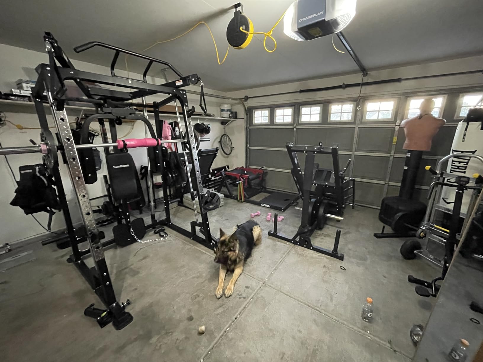 SunHome Smith Machine, Power Cage Squat Rack with Smith Bar, LAT Pull-Down Systems, Cable Crossover Machine and Cable Attachment for Home Gym customer photo 2