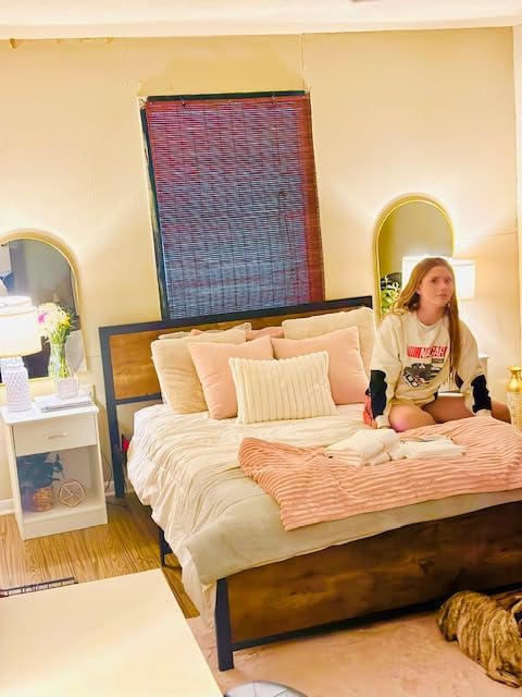 FOTOSOK Nightstand Set of 2, Wood Night Stand Side Table with Drawer and Storage Shelf, Bedside Table End Table, Night Stand for Bedroom, Home Office, Wooden Grain customer photo 1