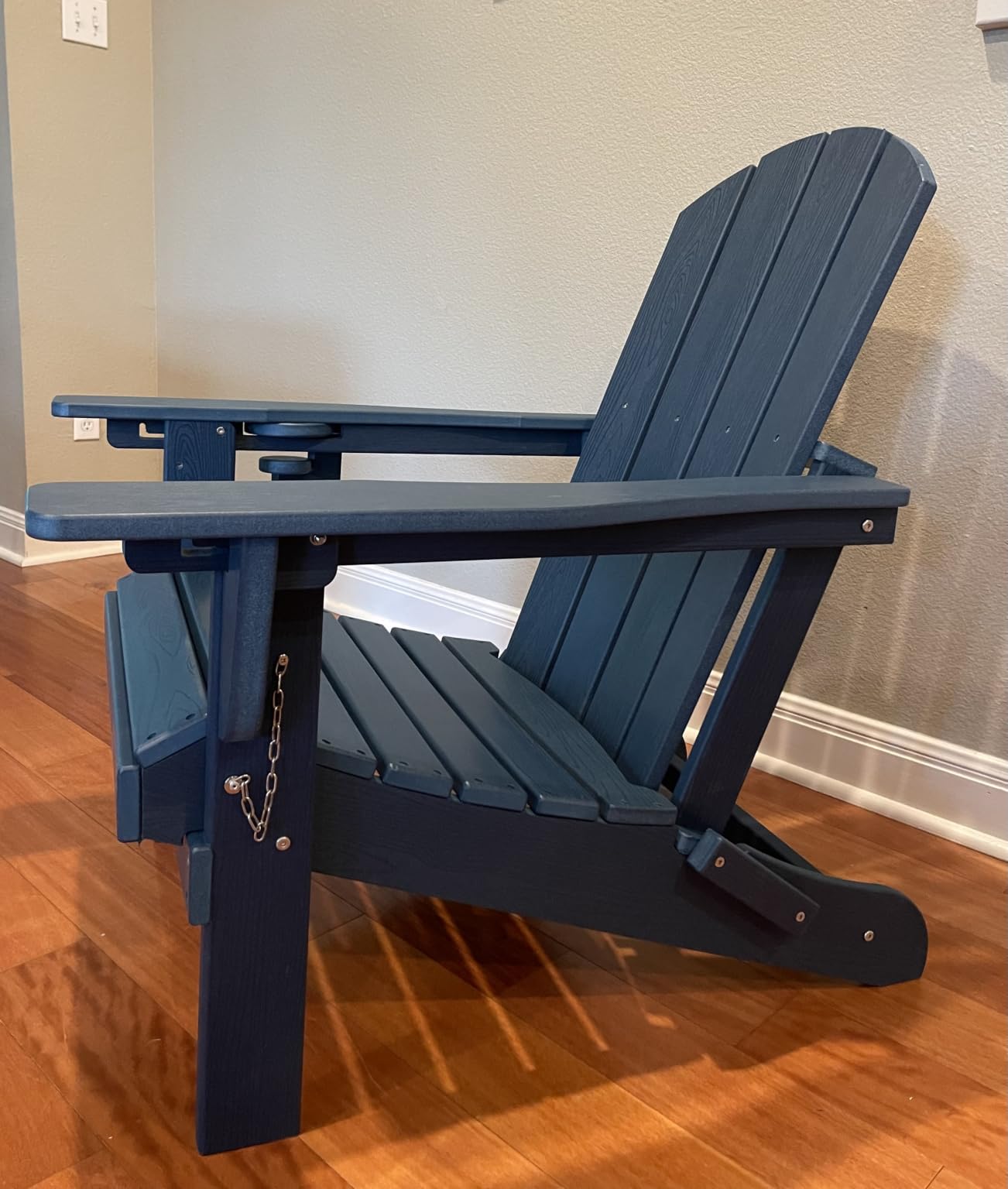 Folding Adirondack Chair Set of 2, Reclining Adirondack Chair with 3 Recline Positions, All Weather HDPE Outdoor Adirondack, White customer photo 1