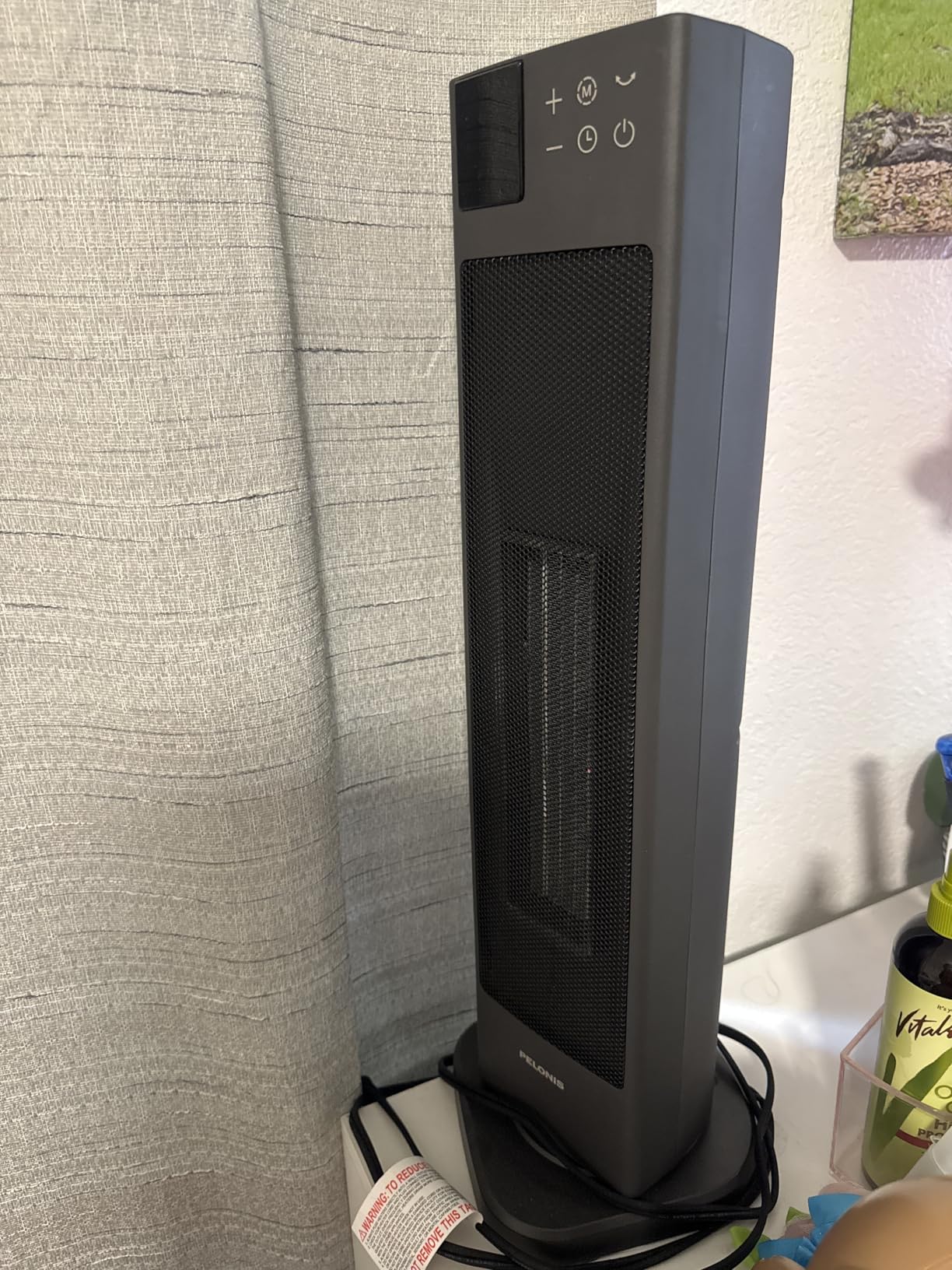 PELONIS Oscillating Ceramic Tower Indoor Space Heater for Home with Oscillation, Programmable Thermostat & ECO Mode, 12H Timer & Remote Control, Safety Protection, 23 Inches, 1500W, PHF15RSAPH23 customer photo 2