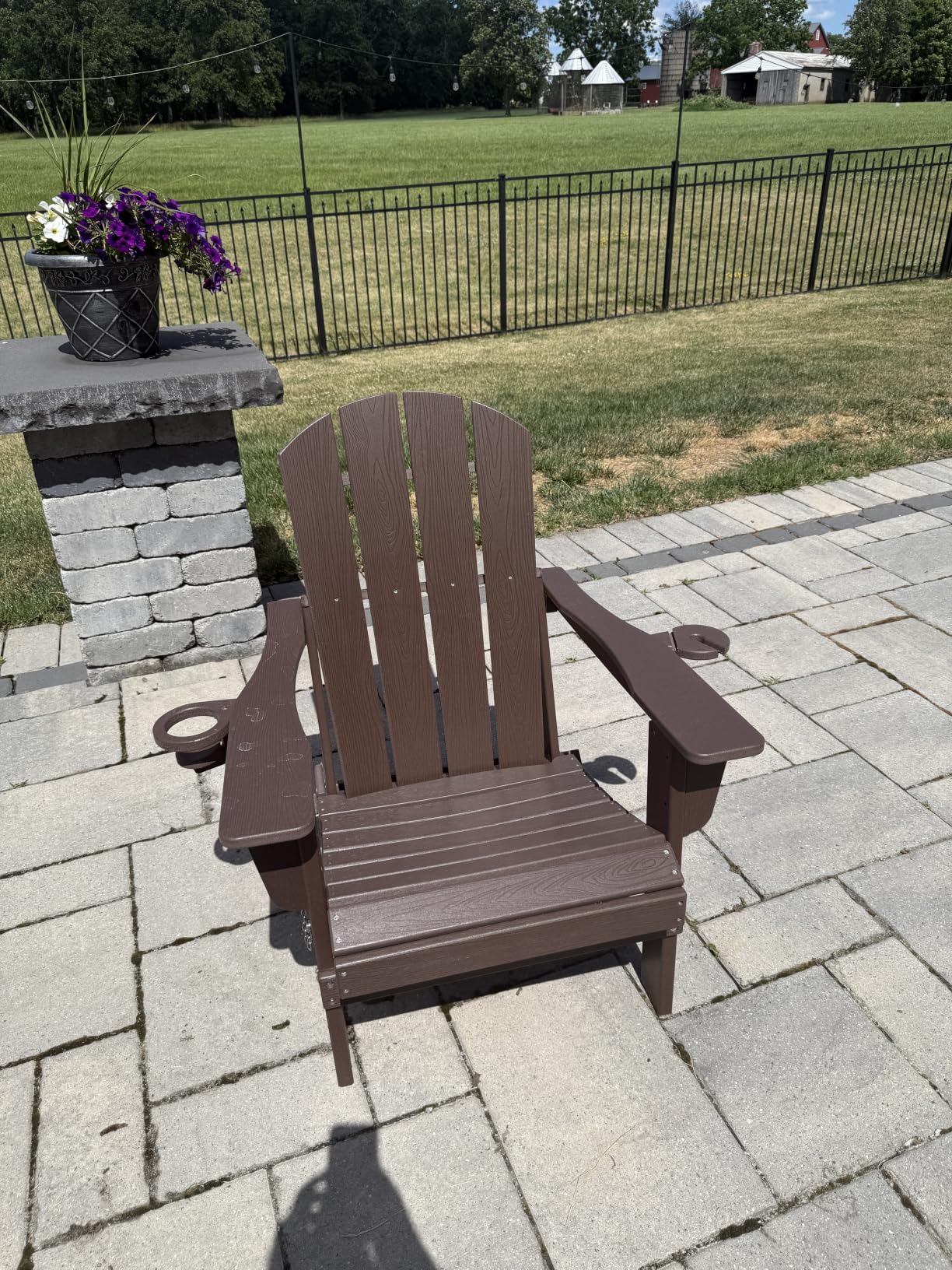 Folding Adirondack Chair, HDPE Adirondack Chairs Set of 2, Plastic Outdoor Chairs - Looks Exactly Like Real Wood - Navy customer photo 1