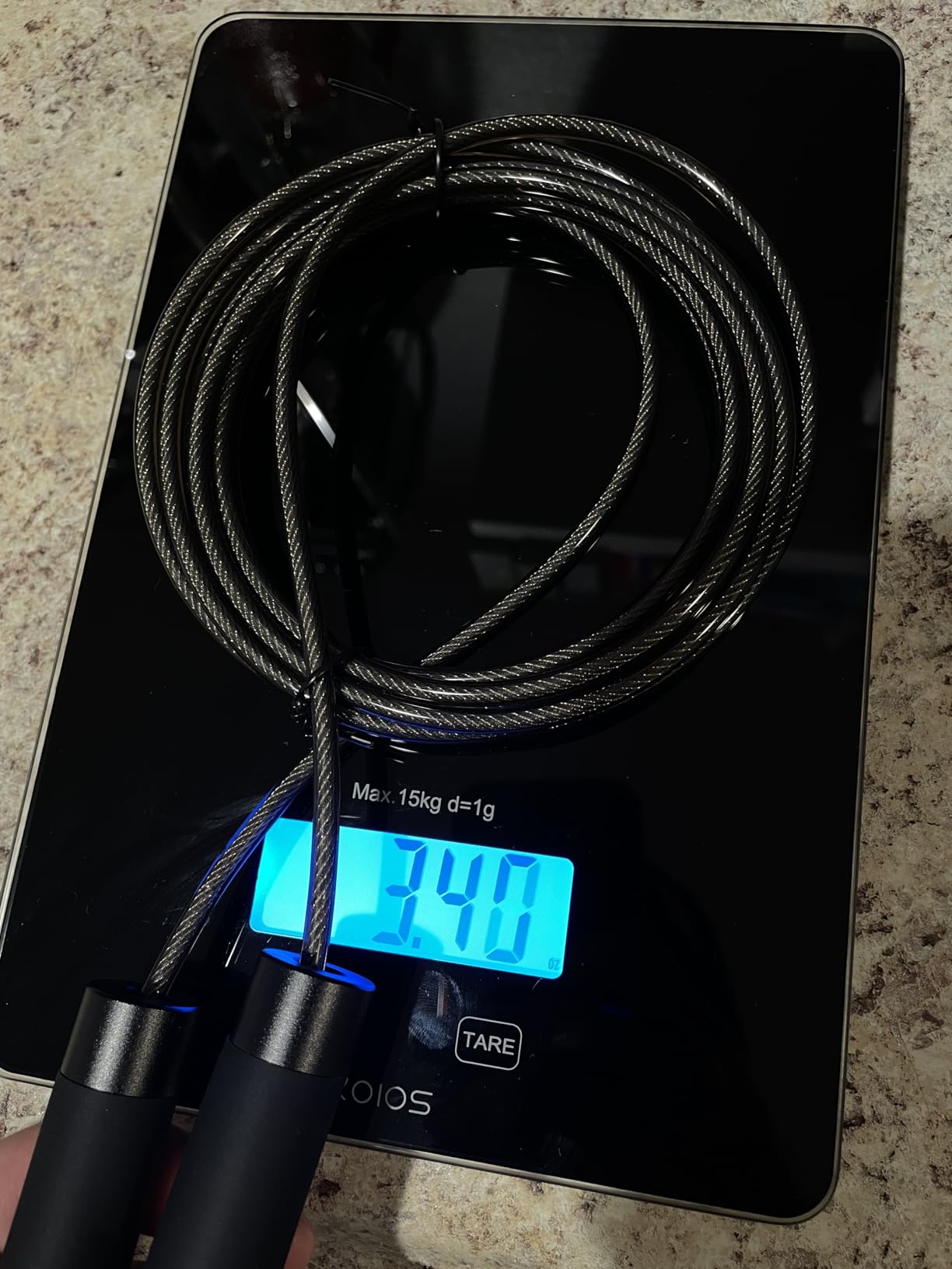 Jump Rope, HANDIO jump ropes 1/2 lb Weighted Jump Rope for Boxing, Cardio, Crossfit Workout, 8~10ft Range Adjustable Length Steel Ropes with Ball Bearings and Metal Handles, Jumpropes Suitable for Men customer photo 1