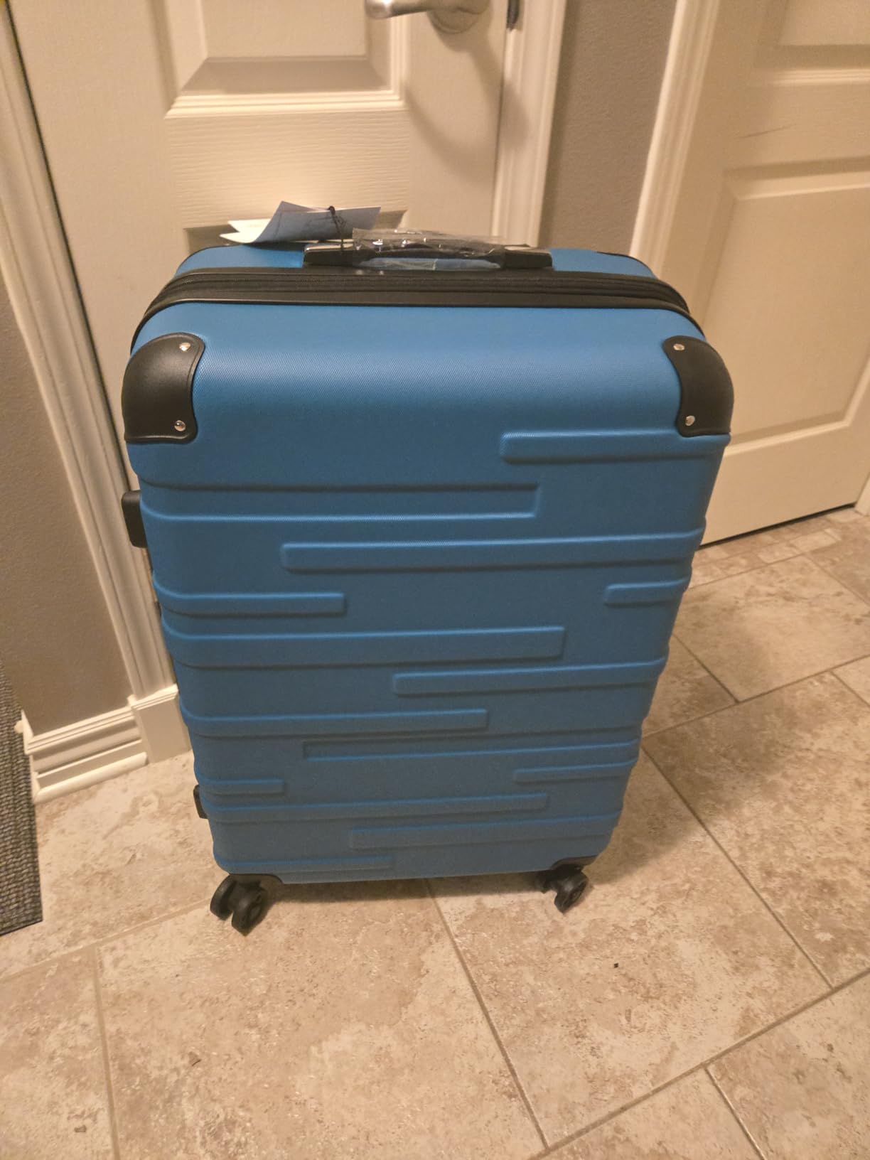 Hardside Carry-On Luggage with TSA Lock, Spinner Wheels, Telescopic Handle, Lightweight Suitcase (Lake Blue, S 20in carry on) customer photo 2