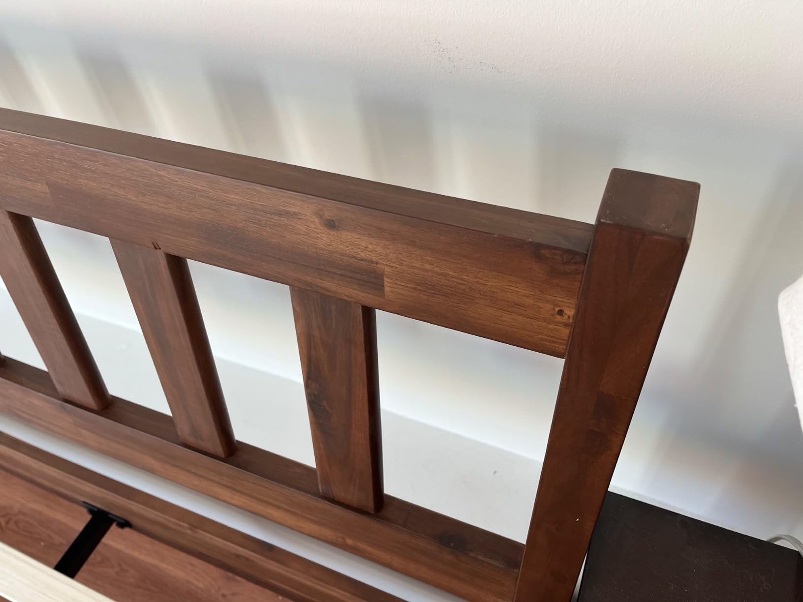 mopio Ted Bed Frame with Headboard, Mid Century Modern Acacia Solid Wood Platform Bed Frame, Wooden Slats, No Box Spring, Double Metal Bar Support (Solid Wood, Queen (U.S. Standard)) customer photo 2