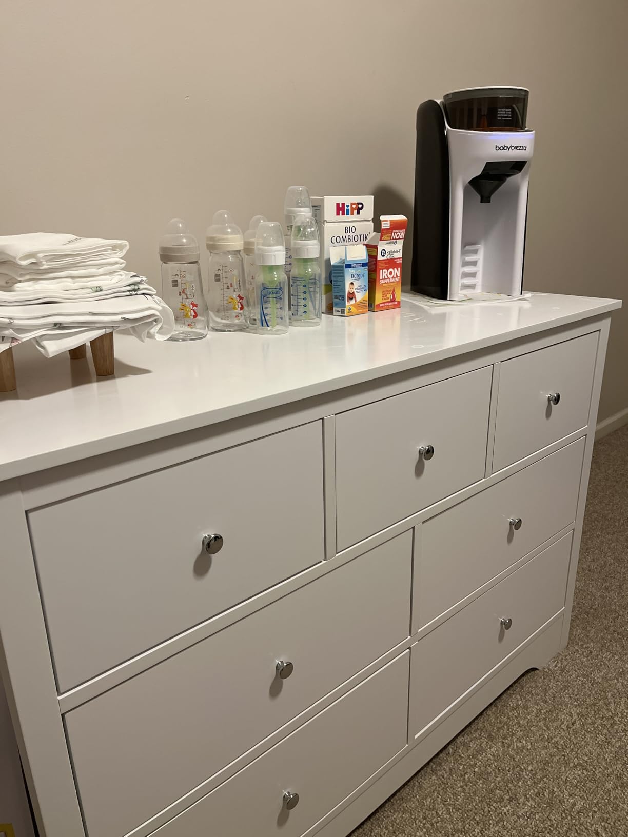 FOTOSOK White Dresser 7 Drawer with 19