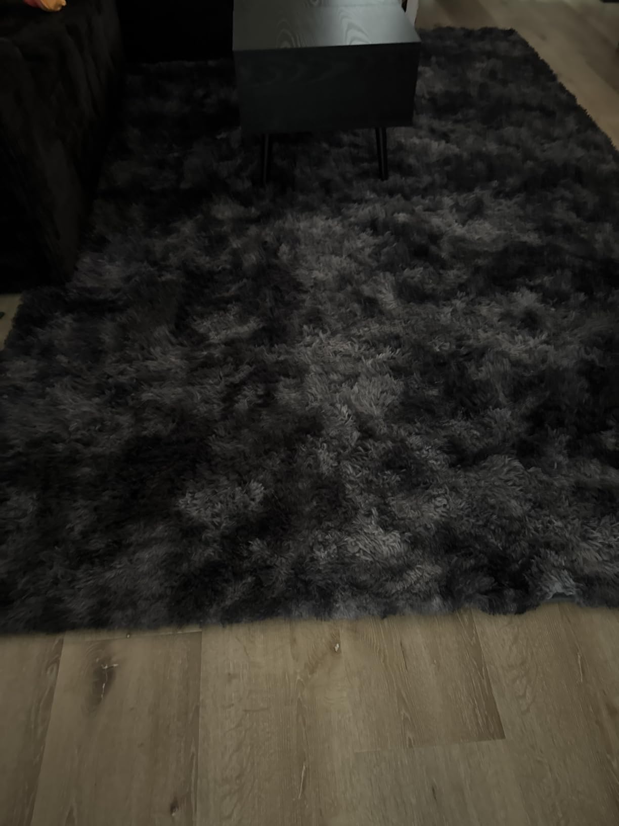 Deerhoo Large Shag Area Rugs 6 x 9, Tie-Dyed Plush Fuzzy Rug for Living Room, Ultra Soft Fluffy Furry Rugs for Bedroom, Indoor Carpet Nursery Rugs for Kids Room Home Decor, Light Grey customer photo 2