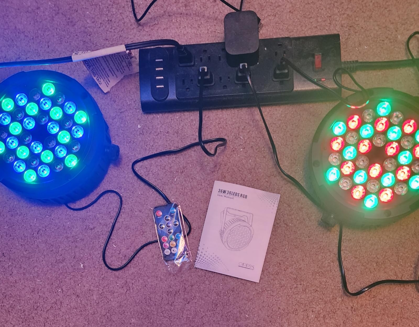 36LEDs RGB Stage Par Lights - OPPSK 36W Sound Activated Multi Modes - Remote DMX Control - Uplights for Events DJ Music Dance Party Wedding Church Bar Club Stage Lighting (4Pack) customer photo 2