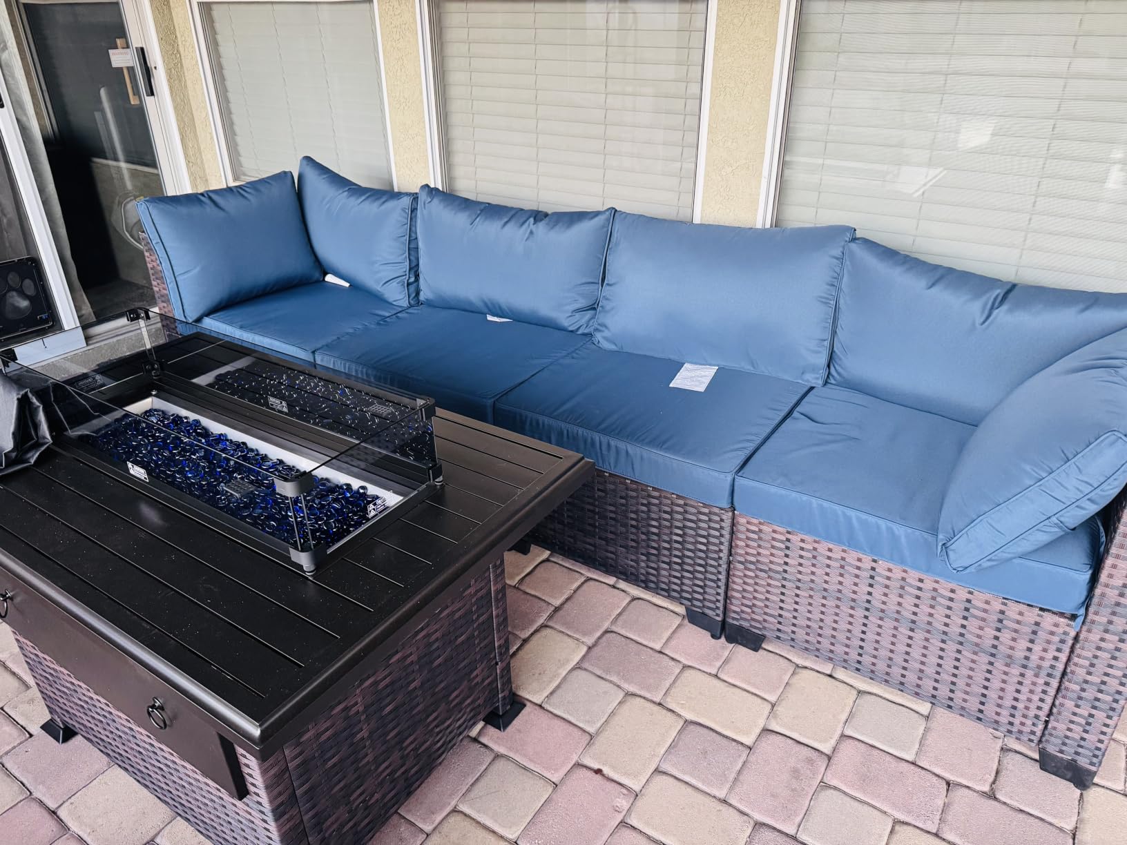 Kullavik 6PCS Outdoor Patio Furniture Set PE Wicker Rattan Sectional Sofa Patio Conversation Sets, Grey customer photo 1