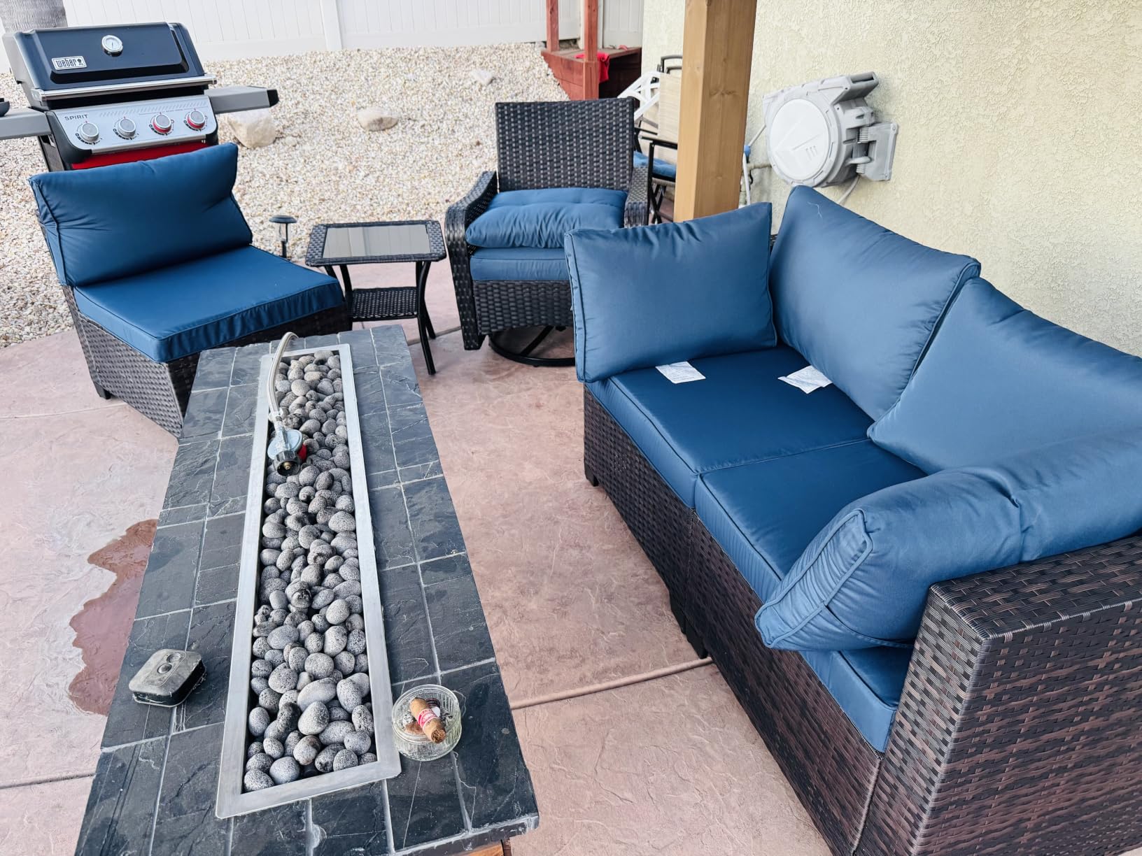 Kullavik 6PCS Outdoor Patio Furniture Set PE Wicker Rattan Sectional Sofa Patio Conversation Sets, Grey customer photo 2