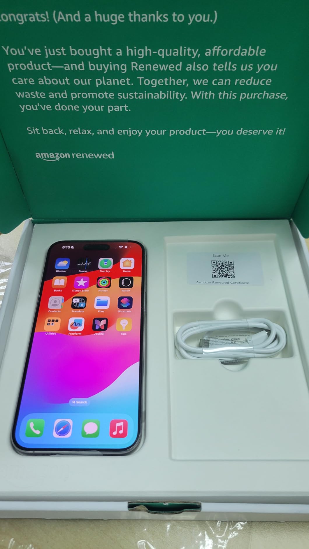 Apple iPhone 15 Pro Max, 256GB, Black Titanium - Unlocked (Renewed) customer photo 1
