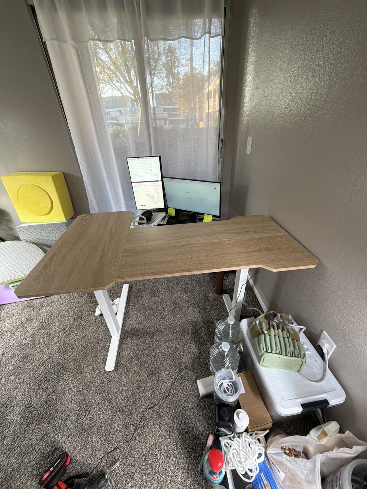 Acrolix L Shaped Electric Standing Desk,59x40 Reversible,Black Carbon customer photo 1