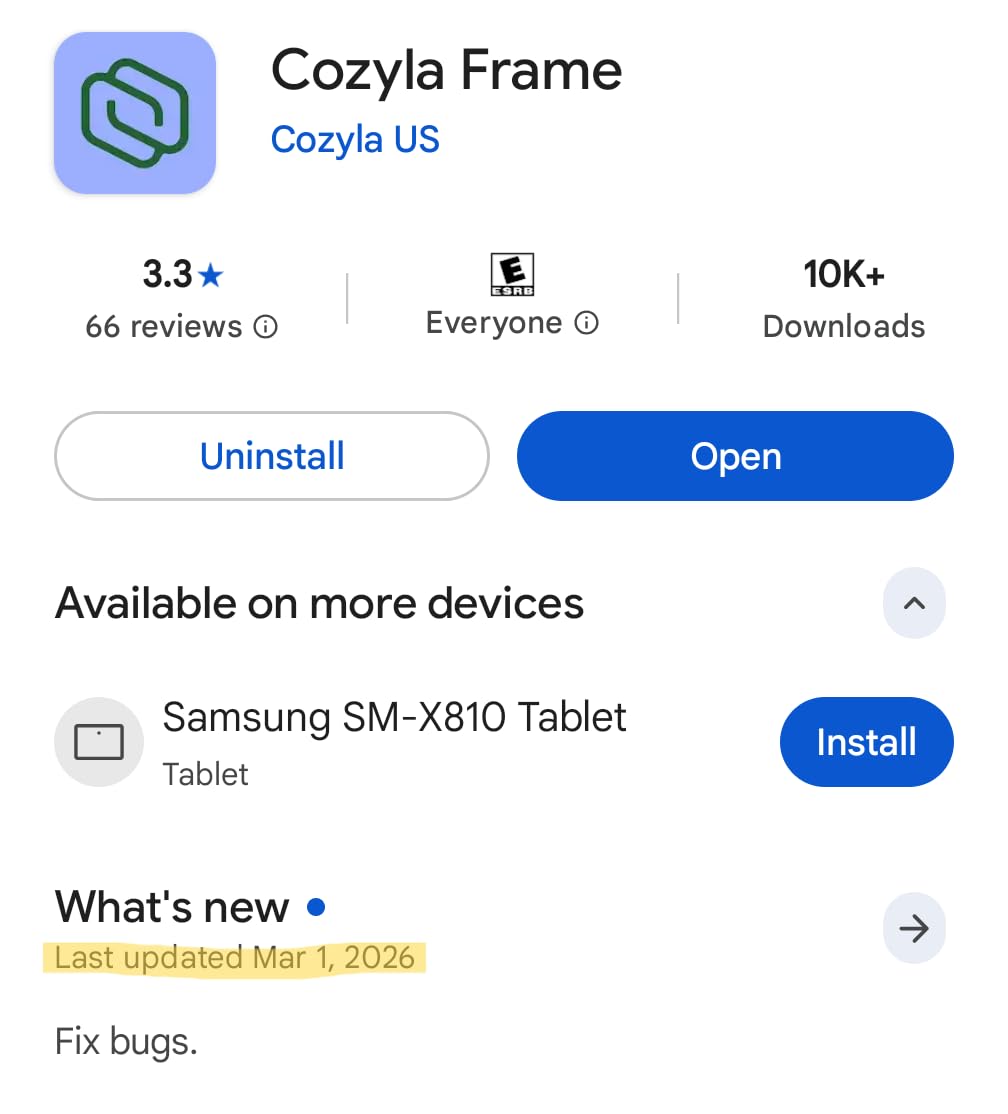 Cozyla Frame: 10.1