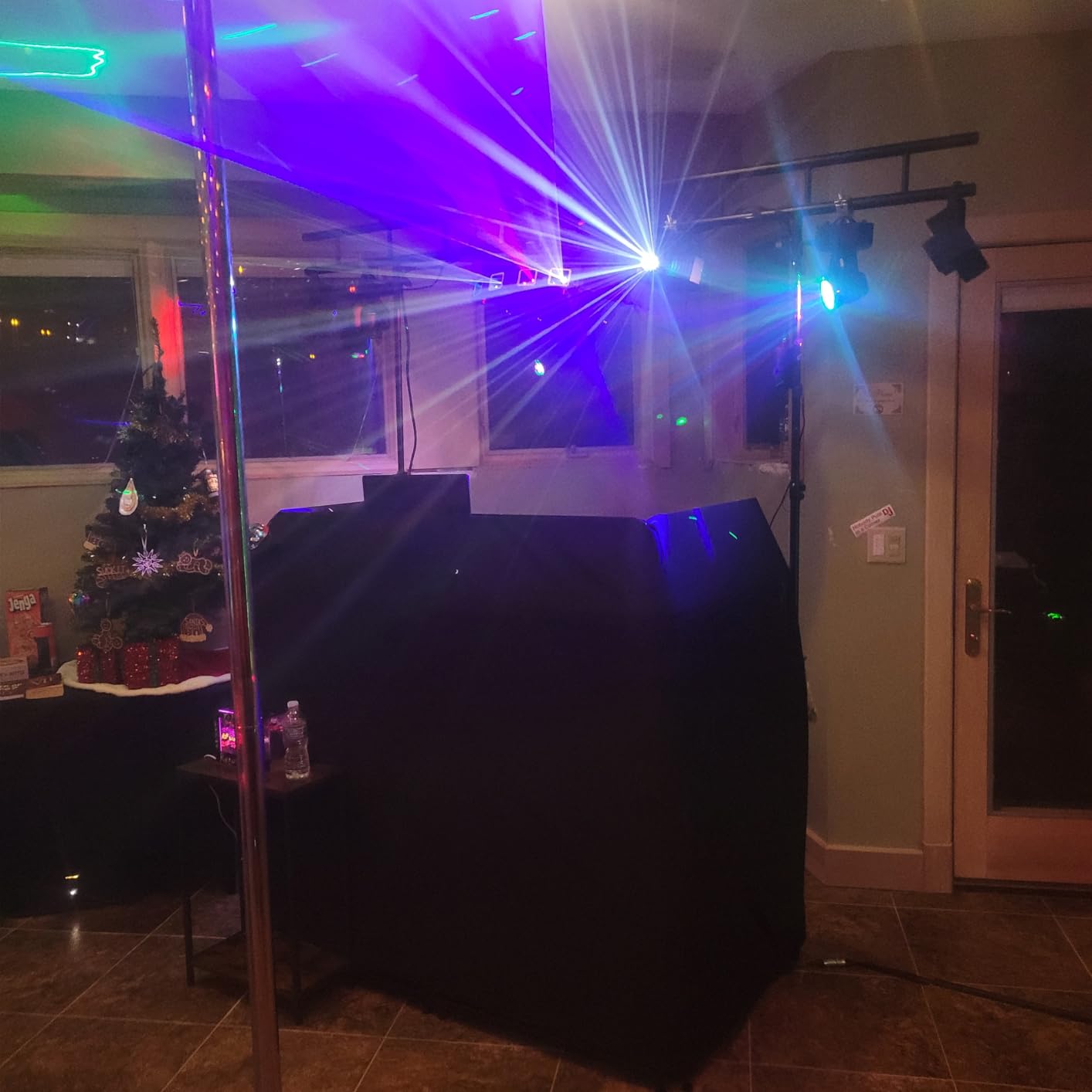 KeoBin DJ Lights for Parties, Pro 6 in 1 DMX & Sound Activated Laser Light Show Machine with Disco Ball Light, RGBW & UV Strobe Party Lights Indoor customer photo 1