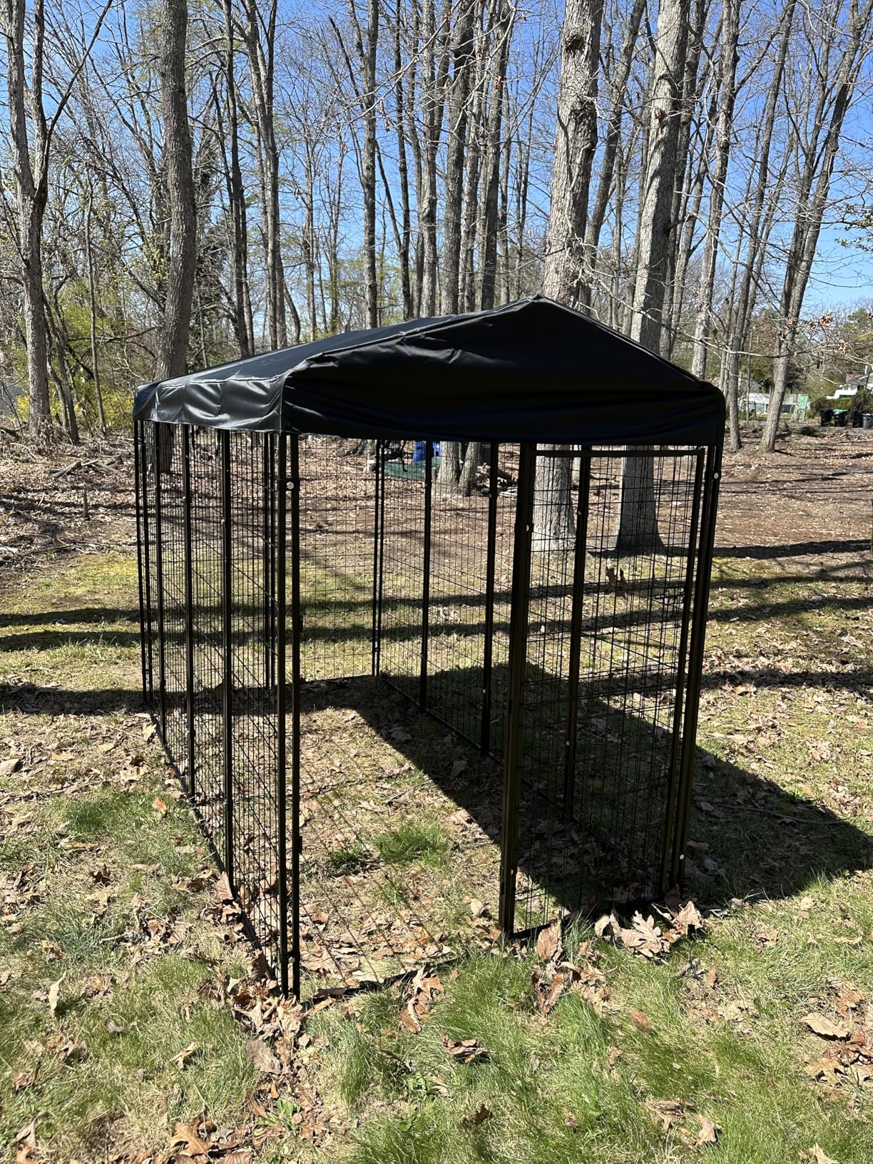 Dog Kennel Outside with Roof, 8'x6'x4' Outdoor Dog Kennels for Large Dogs, Heavty Duty Welded Dog Crate Playpen with UV-Resistant Waterproof Cover customer photo 1