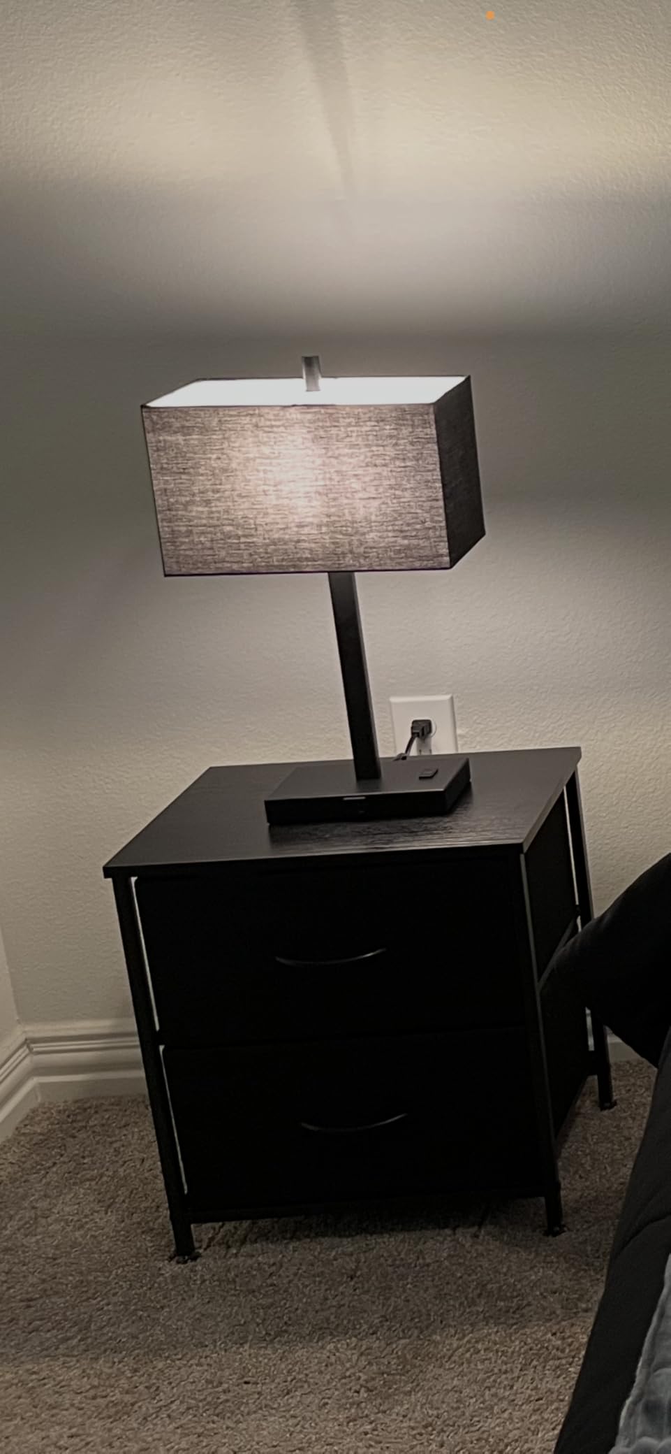 DUMOS Nightstand Small Dresser with 2 Fabric Drawers Side Tables Bedroom End Table Kids Bedside Storage Furniture for 20 inch Tall Night Stand for Closet, Entryway, College Dorm, Rustic Brown 2 Pack customer photo 2