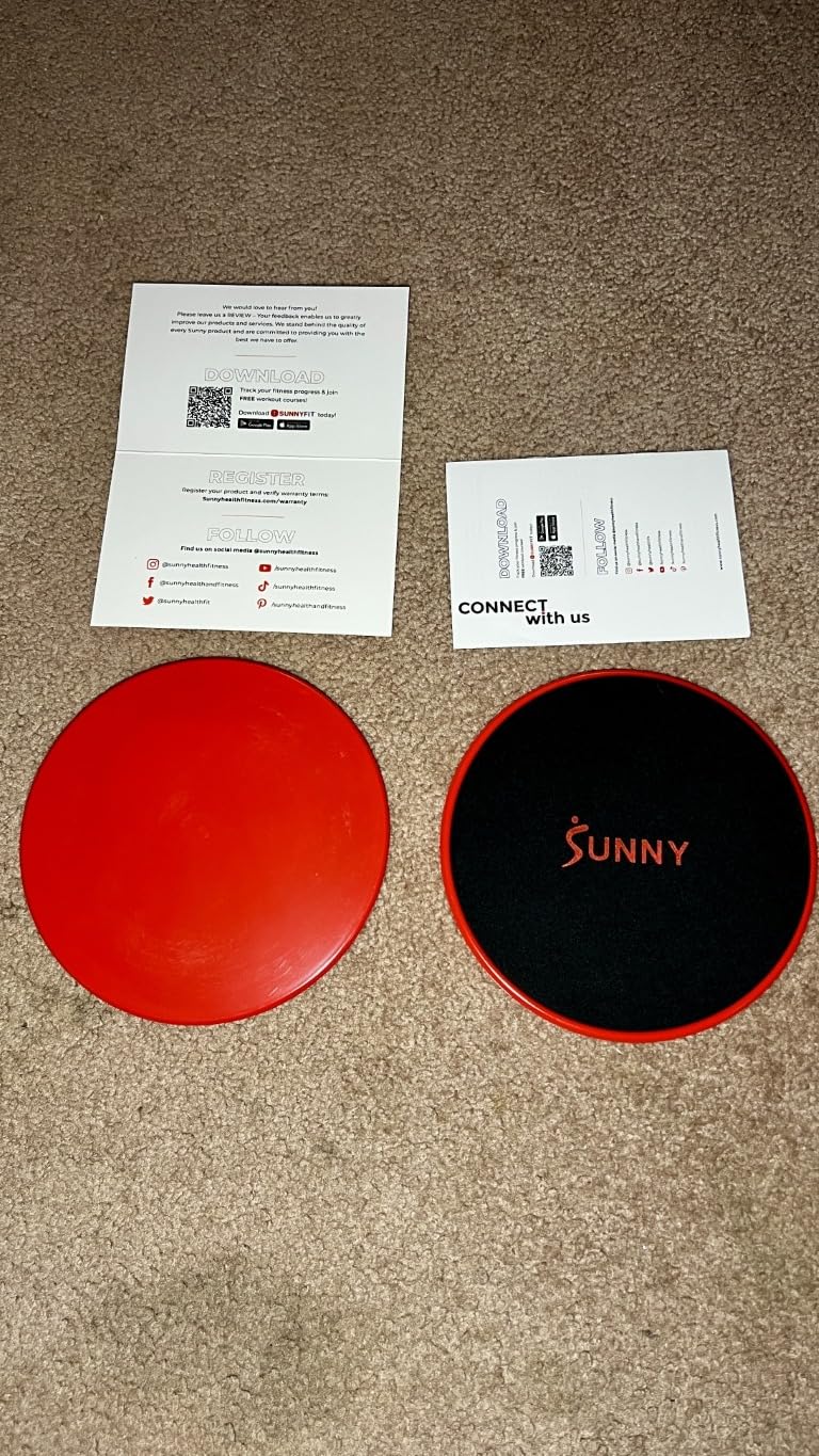 Sunny Health & Fitness Dual Sided Core Exercise Disk for Carpet or Hardwood Floors, Lightweight and Portable, Perfect for Abdominal, Core Workouts, Cardio, and Low Impact customer photo 1