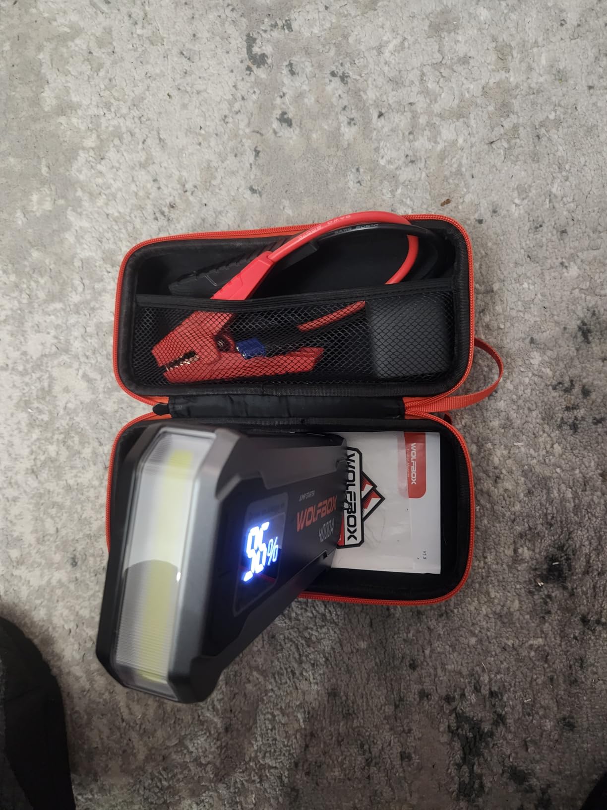 WOLFBOX 4000A Jump Starter, 12V Car Battery Jumper Starter Portable with 65W Quick Charger, LED Display, 88.8Wh Booster Jump Box Pack (10L Gas 10L Diesel Engine) with LED Light, Jumper Cables, MV24 customer photo 2