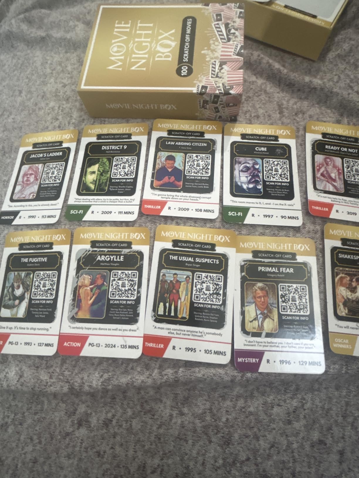 Movie Night Box: Top 100 Scratch-Off Movies & Hidden Gems - 10 Diverse Color-Coded Movie Genres - Interactive Game for Couples, Family, or Solo Entertainment - Gifts for Movie Lovers, Him, Her customer photo 1