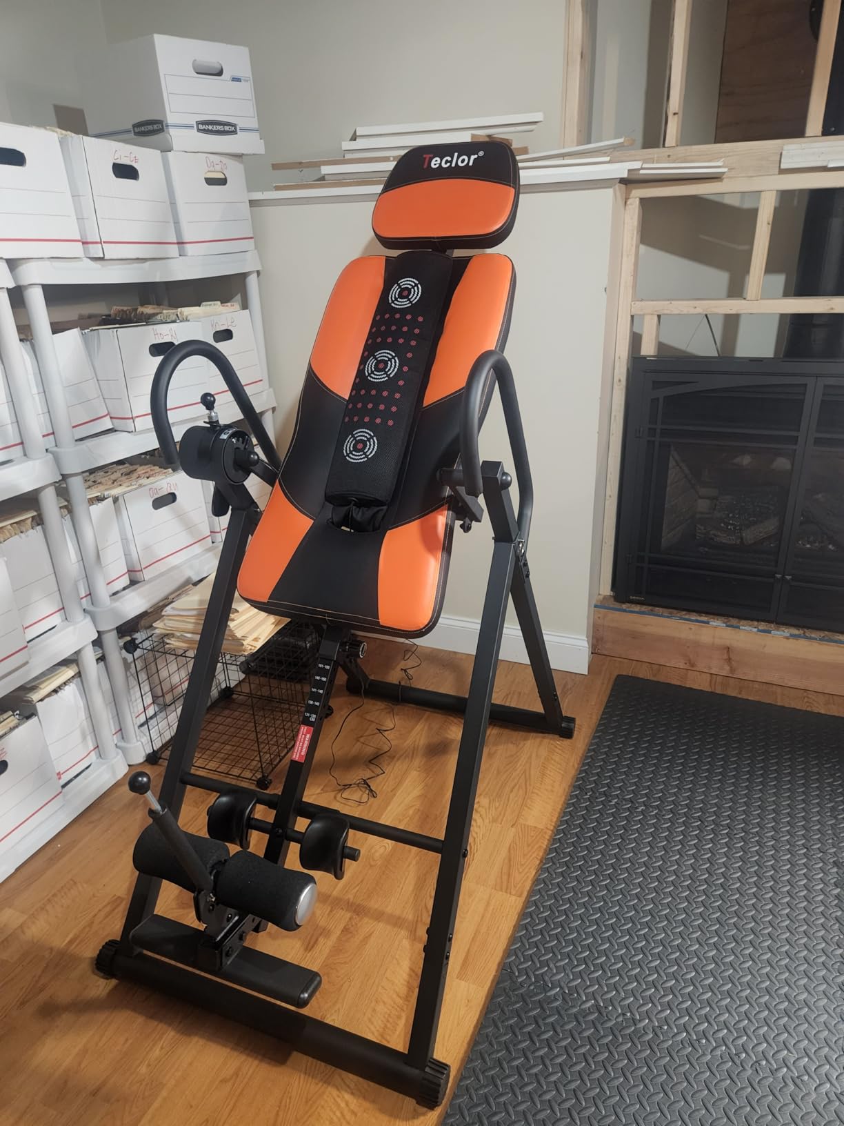 Teclor Inversion Table, Advanced Heat and Massage Function, Strength Training Inversion Table for Back Pain Relief, Heavy Duty 350 lbs Capacity with Wider and Thickened Backrest customer photo 1