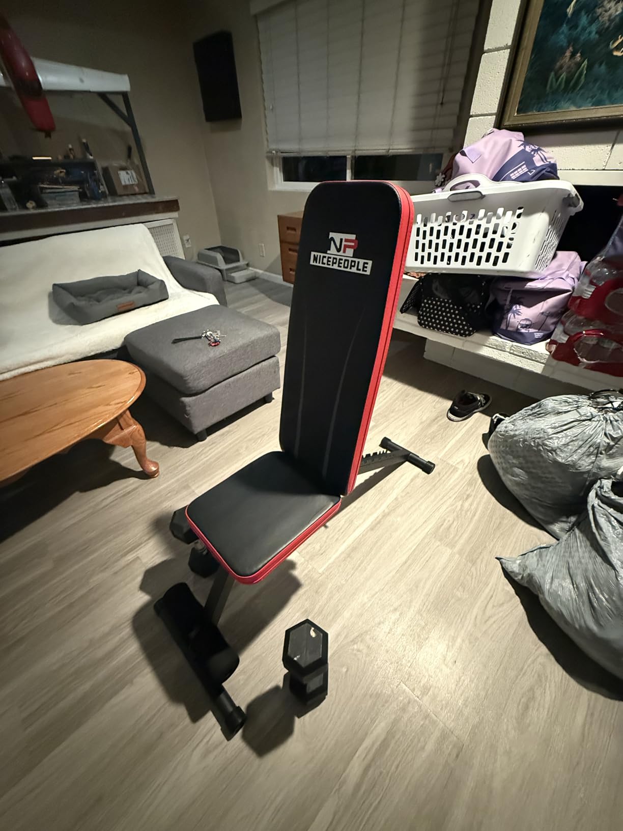NICEPEOPLE Adjustable Weight Bench for Home Gym, 660LBS Capacity Workout Bench with 8 Backrests for Chest Shoulders Arms, Compact and Foldable Strength Bench for Small Space Apartment Room customer photo 2