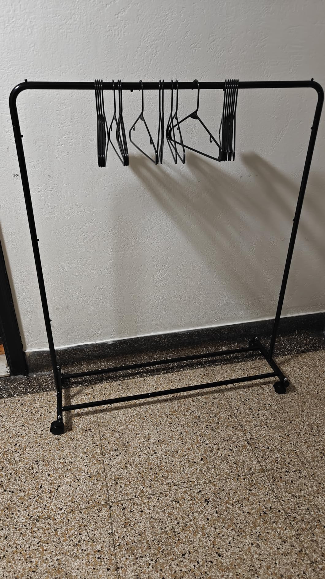 Simple Trending Clothing Rack for Hanging clothes, Portable Garment Rack with Bottom Shelf, Metal Clothes Rack on Wheels for Bedroom, Laundry Room, Black customer photo 2