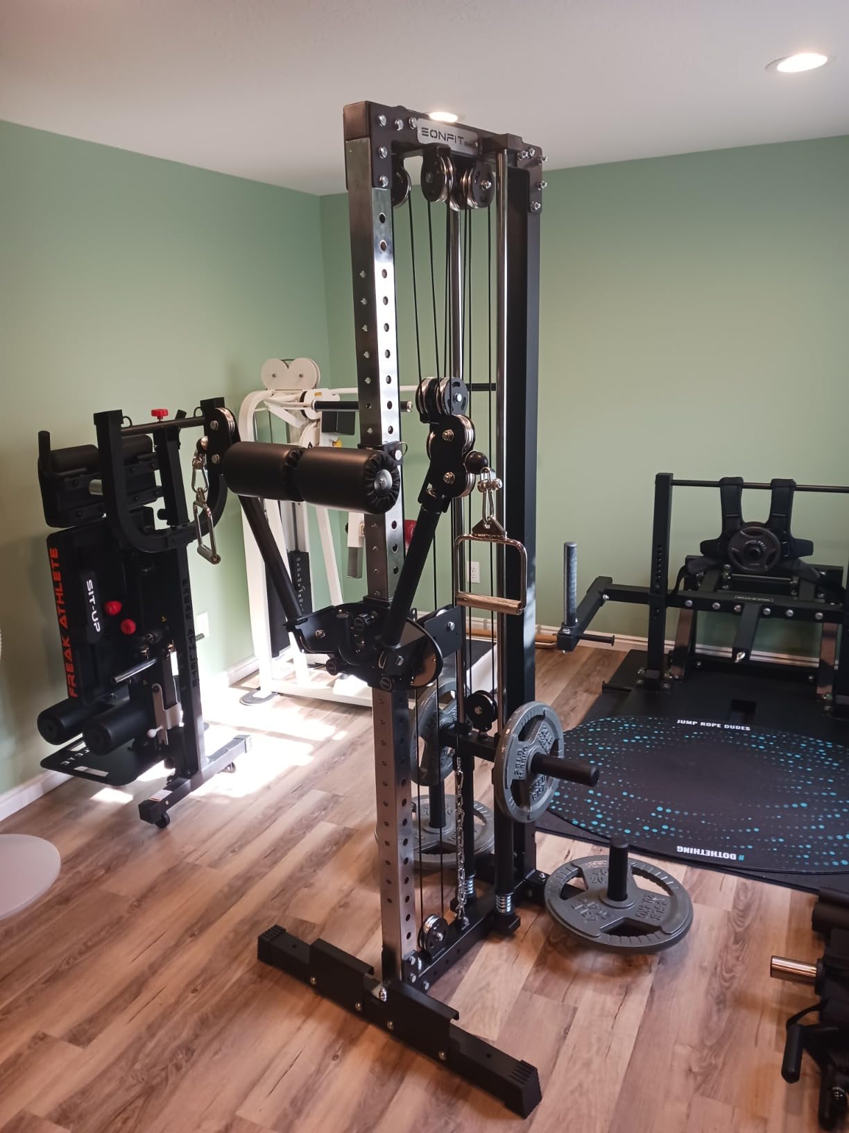 Eonfit E1 2.0 Wall Mounted Cable Machine for Home Gym, LAT Pulldown, Functional Trainer, Cable Crossover Machine Workout Station Pulley System Cable Tower with Leg Holder customer photo 2