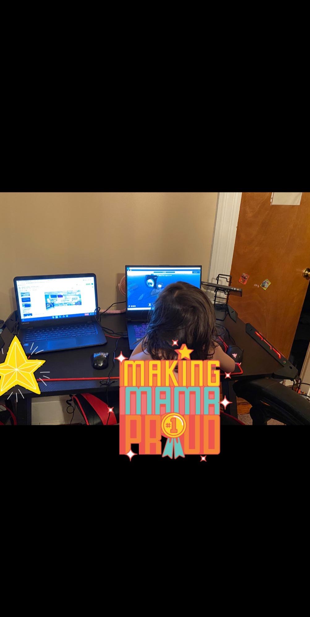 EUREKA ERGONOMIC Gaming Desk with LED Lights Home Office RGB Table, Small Gaming Desk, Computer Table customer photo 2