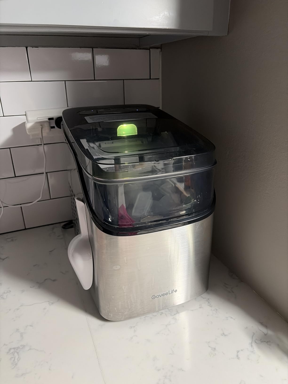 GoveeLife Smart Ice Maker Countertop, Portable Ice Machine with Voice Control, 9 Ice Cubes in 6 Minutes 3 Sizes, 26lbs/24Hrs, Self Cleaning RGB Lights, Quiet Ice Maker with Scoop for Kitchen Silver customer photo 1