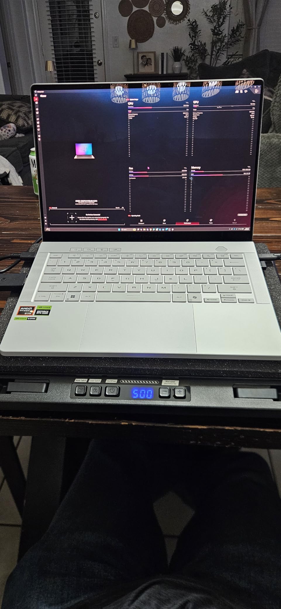 llano V10 Gaming Laptop Cooling Pad, RGB Laptop Cooler Stand with Powerful 4.72 Inch External Turbo Cooling Fan, Fast Cooling Computer 13-17.3in, Button Control, 3 Adjustable Stand, 4-Port USB C&A customer photo 2