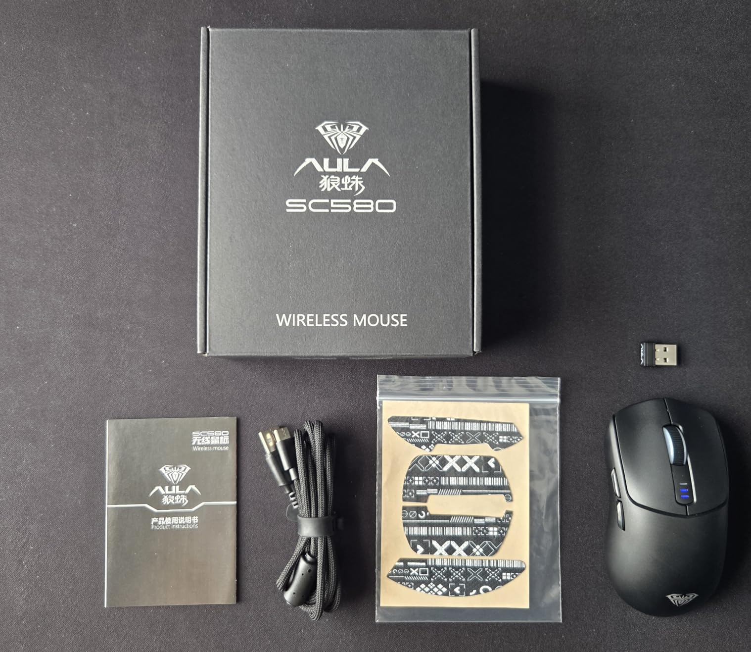 AULA SC580 Wireless Gaming Mouse, Tri-Mode 2.4G/BT5.0/USB-C Gaming Mouse, 12000 DPI Rechargeable Wireless Mouse with 6 Programmable Buttons, Ergonomic Computer Mouse for Laptop/PC/Mac/Tablet customer photo 1