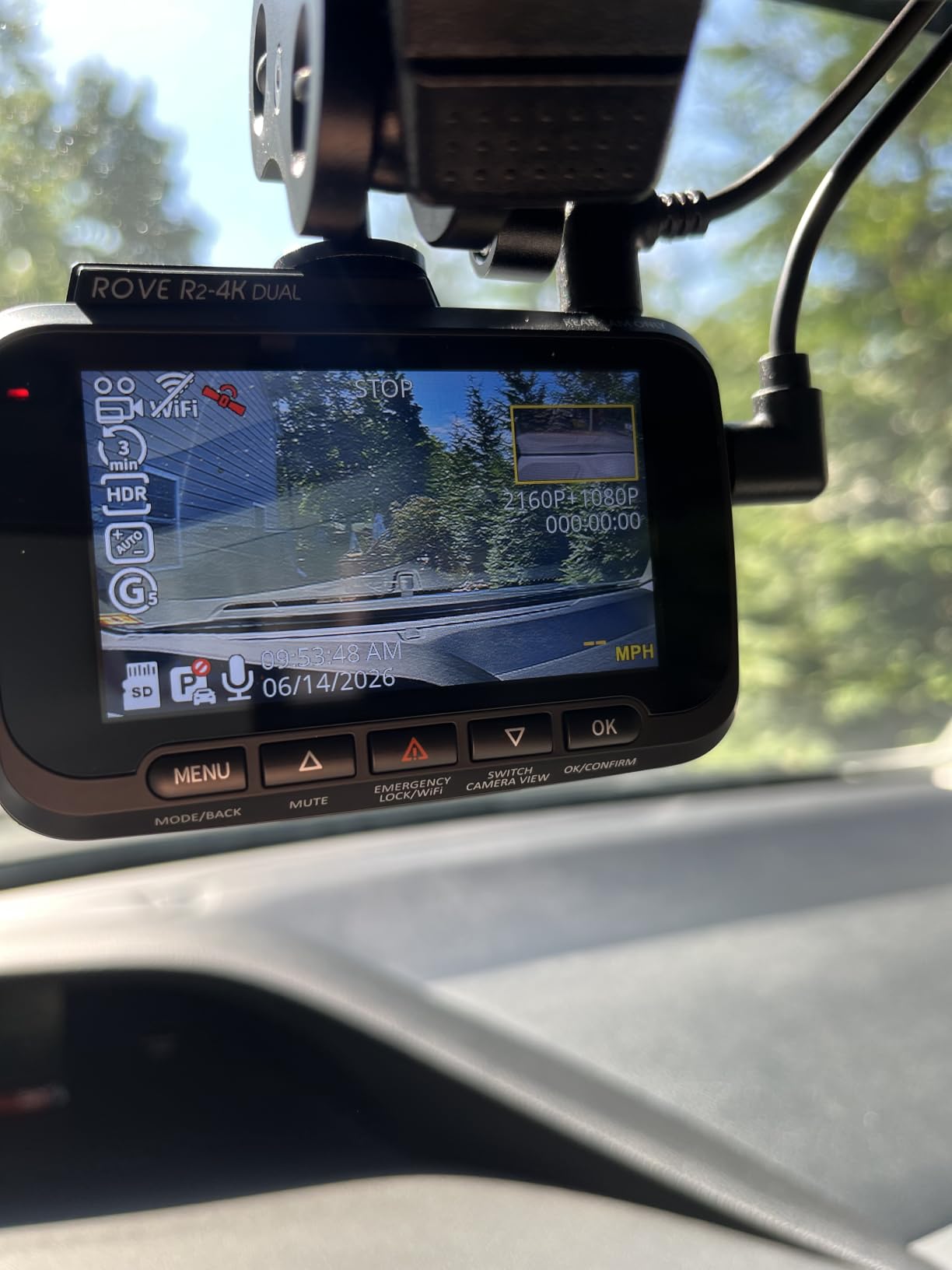ROVE R2-4K Dual Dash Cam Front and Rear, STARVIS 2 Sensor, Free 128GB Card | 4K Upscaled Front + FHD Rear Recording, 5.8GHz WiFi, 20MB/s Download Speed, App, GPS, 3