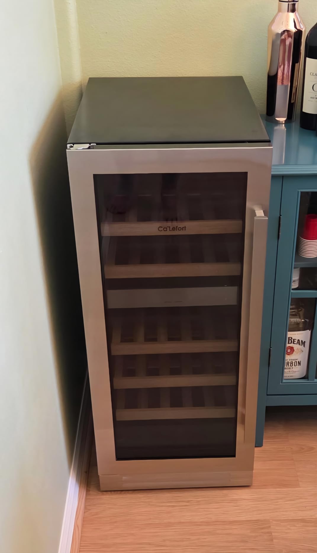 Ca'Lefort 24 Inch Wine Fridge, 61-Bottle Wine Cooler Refrigerator | 40-65°F Control, Adjustable Shelves, Glass Door & 3-Color LED, Automatic Defrost, Built-In or Under Counter for Home Bar customer photo 1