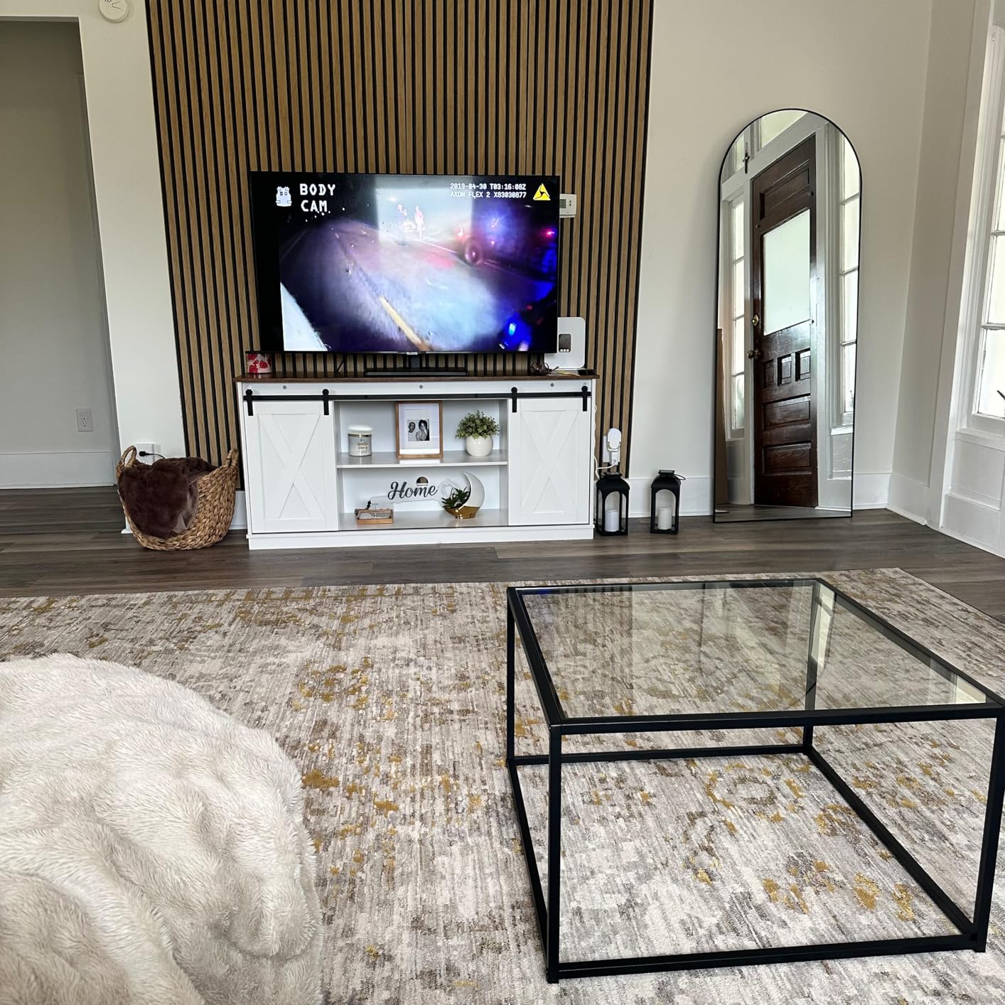 Black Glass Coffee Table for Living Room, Square Coffee Tables for Small Spaces, Simple Tea Cocktail Modern Center Tables, Living Room Tables, Easy Assembly, 26 * 26in (Black & Clear Glass) customer photo 2