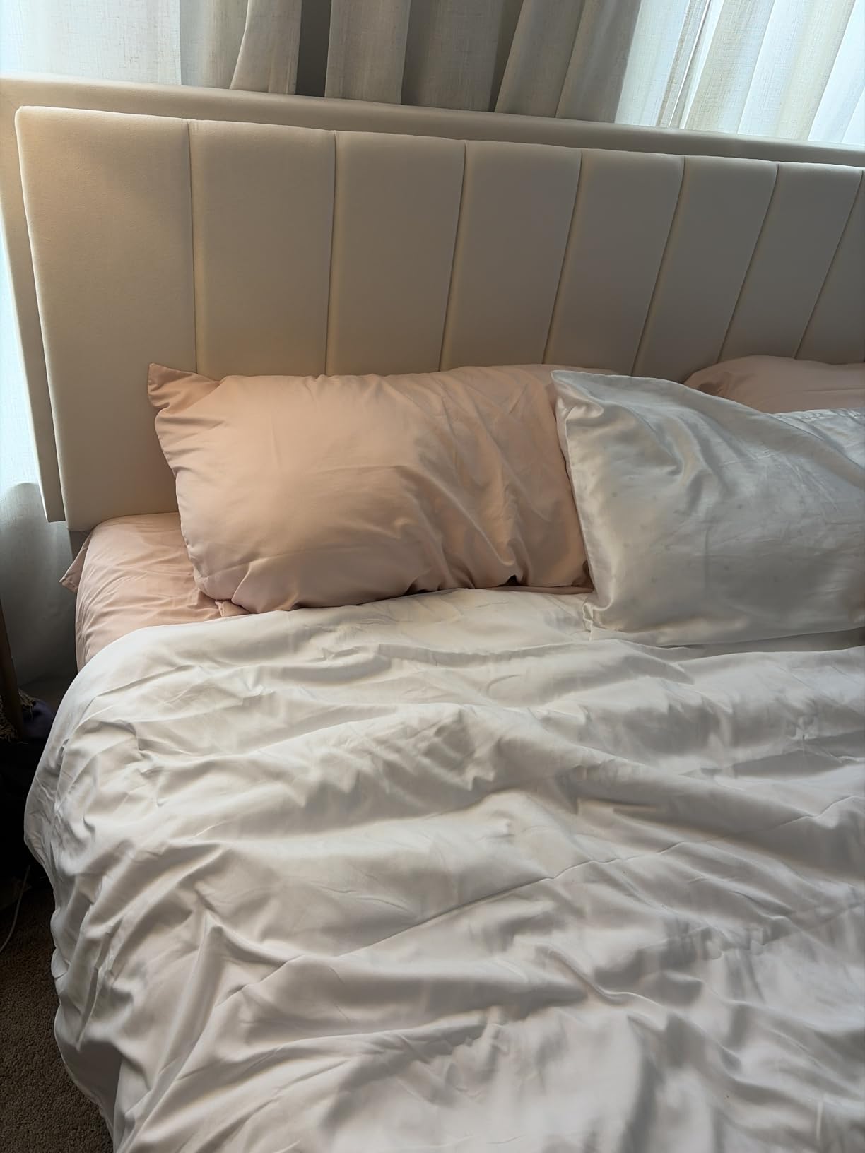 L LOVSOUL Down Alternative Queen Comforter Duvet Insert, All Season Duvet Insert with Corner Tabs, Lightgrey Comforter Queen Size 90x90Inches customer photo 2