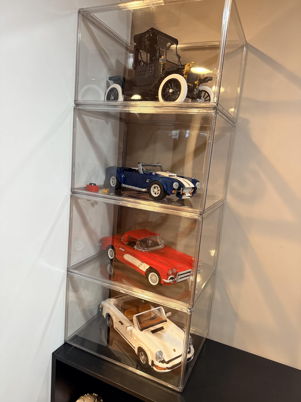 Acrylic Box Display Case, Clear Plastic Stackable Storage Bins with Magnetic Attraction Lid, Showcase for Cosmetic, Large Figures Collectibles (5 Pack, X-Large) customer photo 1