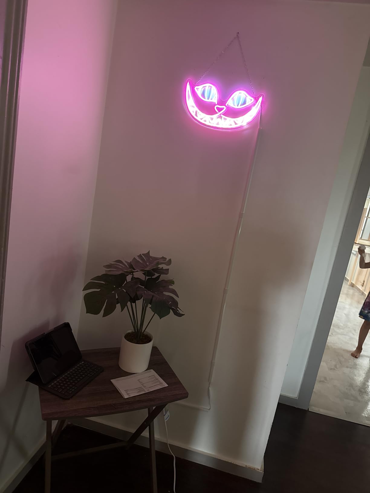 Cheshire Cat Neon Signs Alice in Wonderland Neon Light for Wall Art Decor, Smile Cat LED Lights for Dimmable LED Lights for Bedroom Man Cave Party Bar Background Decoration Birthday Gifts customer photo 2