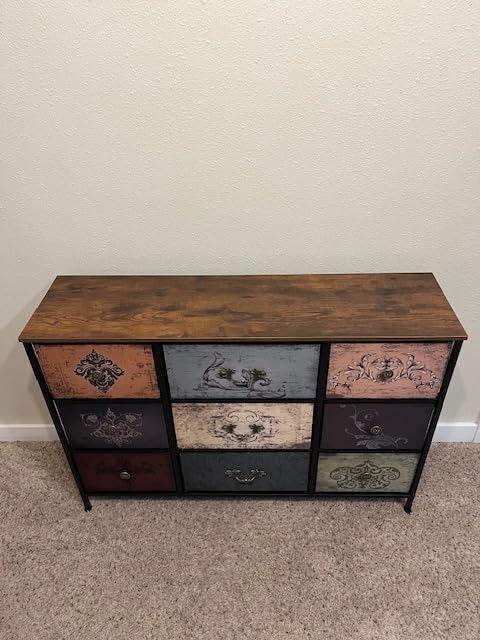 VASICAR Wide TV Stand Modern TV Console, 9 Drawers Dresser for Bedroom, Fabric Storage Cabinet, Chest of Drawers for Closet, Nursery, Living Room (Classic White) customer photo 1