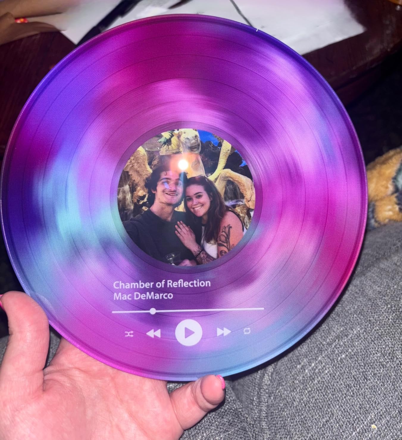 Personalized Vinyl Record, Decorative Vinyl Record with Custom Photo, Personalized Couples Gifts, Photo Gifts for Anniversary, Wedding, Customized Acrylic Song Plaque, Music Home Decor customer photo 2