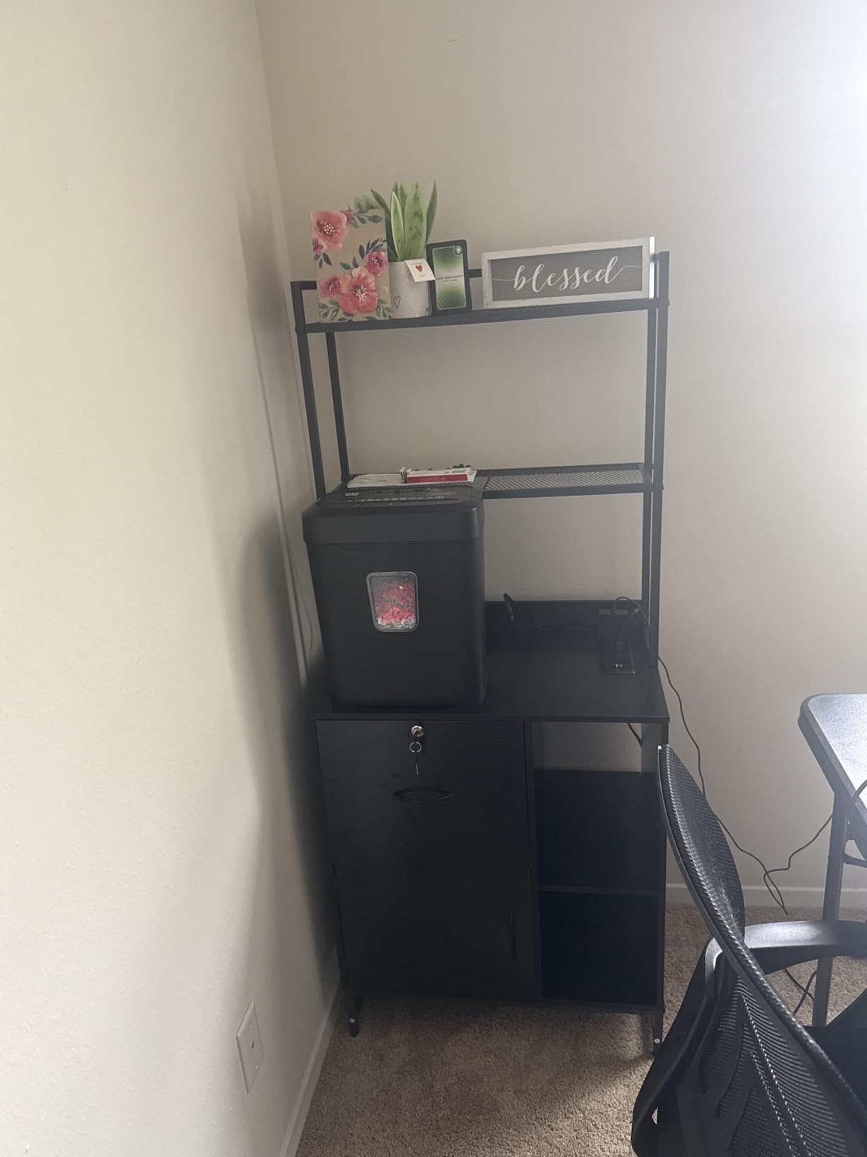 Homieasy Vertical Filing Cabinet with Bookshelf for Home Office, File Cabinet with Shelves, Lock & Charging Station, Drawer Office File Cabinets with Printer Stand, fits Letter Size, Rustic Brown customer photo 2