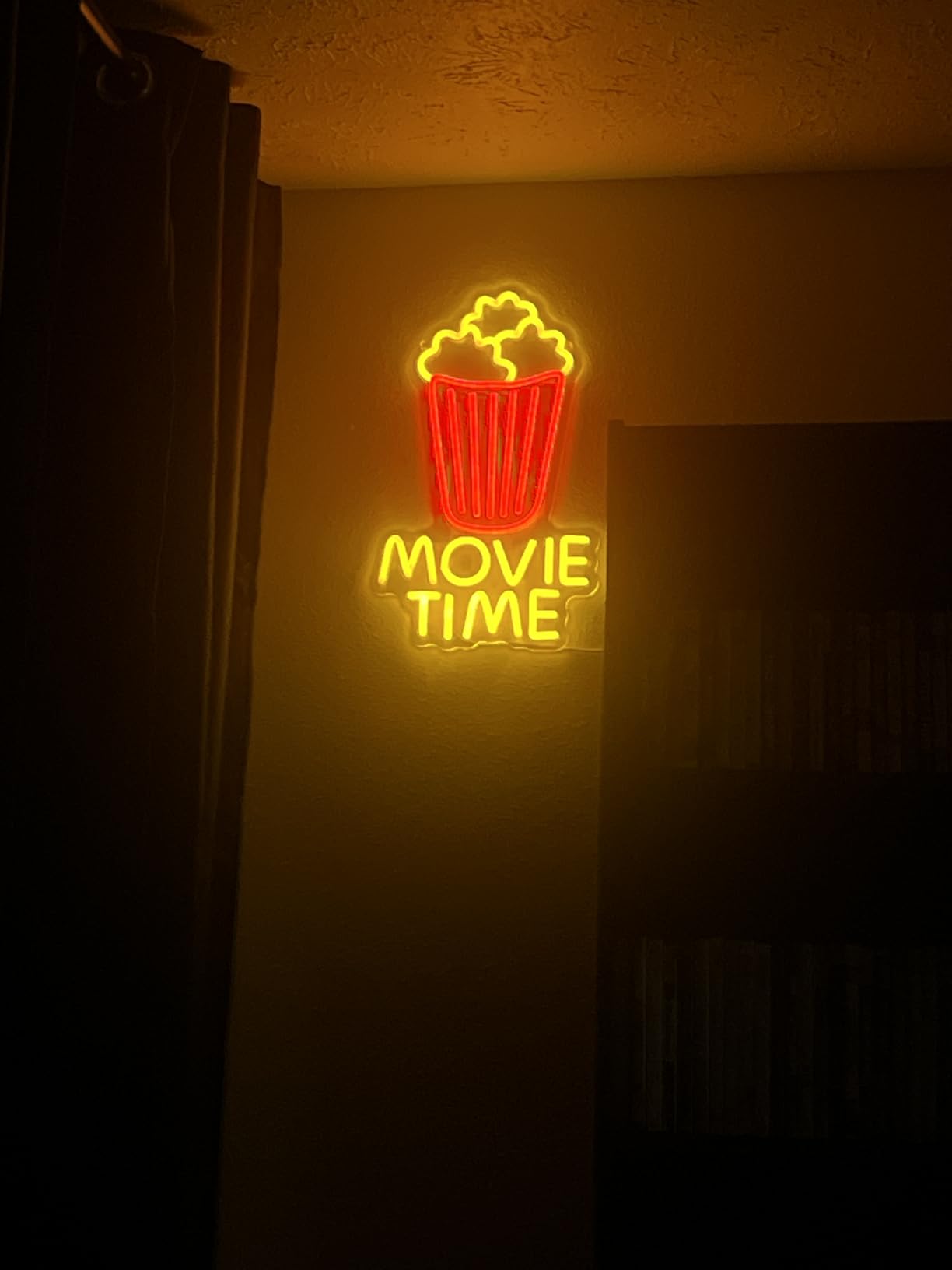 Movie Time Neon Sign Dimmable Movie Night Neon Sign Wall Decoration Gift for Cinema Game Room Man Cave Theater Party 10 * 16.4 Inch customer photo 1