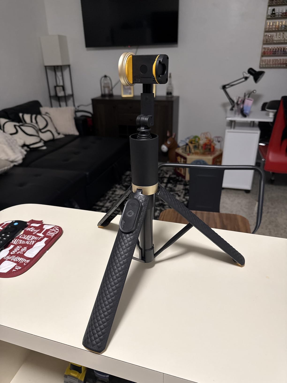 Vimose Phone Tripod & Selfie Stick with Remote, Portable, Lightweight for Video Recording Vlog, Extendable Travel Tripod Stand Compatible with iPhone Android, Black, 62