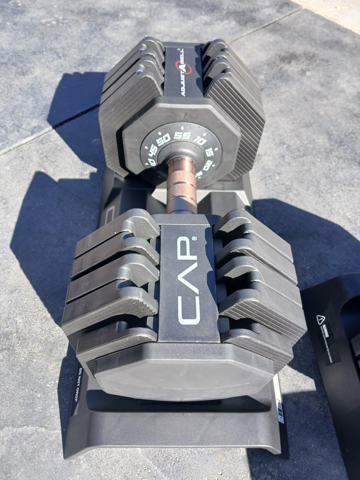 CAP ADJUSTABELL Adjustable Dumbbell Set, Premium Quick Select Adjustable Weights for Strength Training, Singles & Pairs, 12.5 LB, 25 LB & 55 LB, Round & Hex Dumbbells, Multiple Grip Handle Options customer photo 2