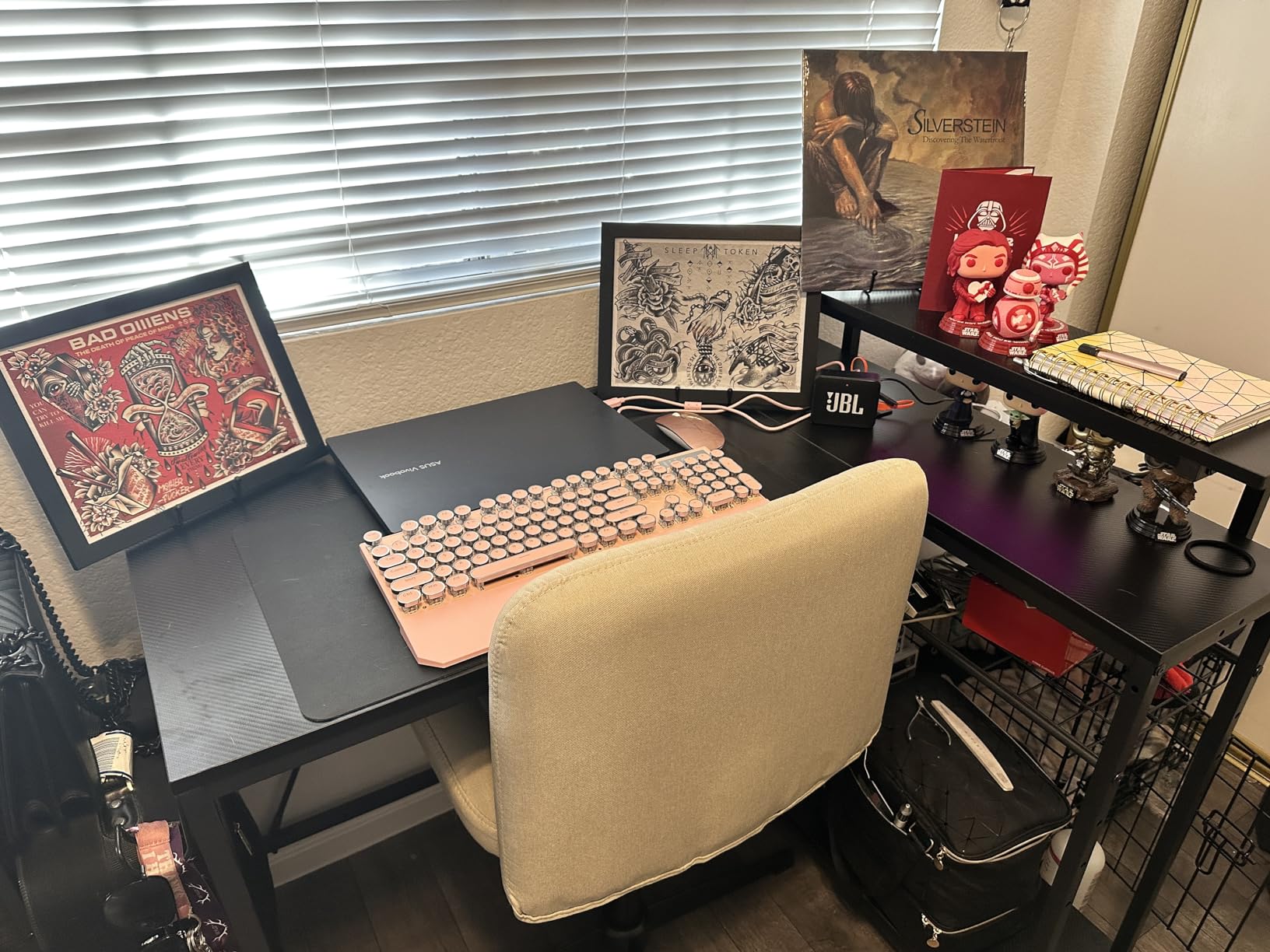 Bestier Gaming Desk with Power Outlets, 42