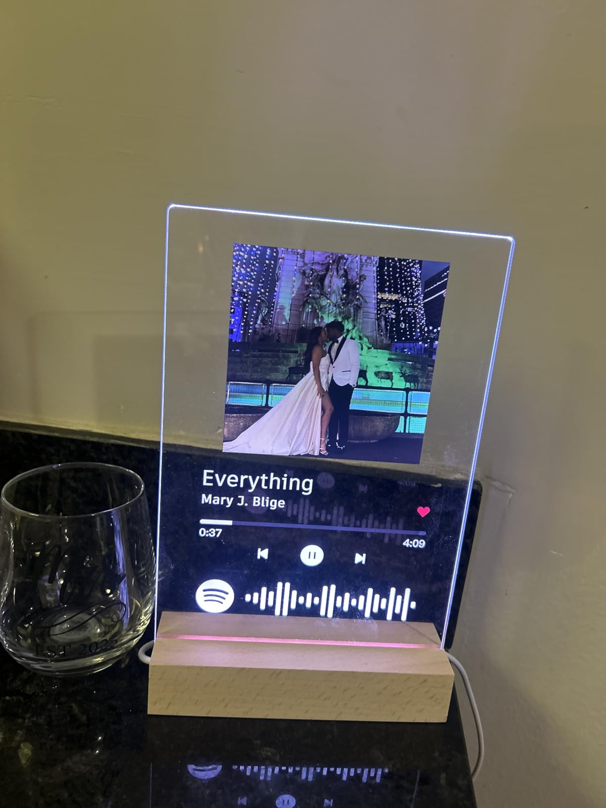 witfox NEXT DAY SHIPPING Custom Spotify Plaque with Picture - Colorful Vinyl Record with Photo Personalized Gifts for Girlfriend Boyfriend, Customized Gifts for Him Her Couples customer photo 2