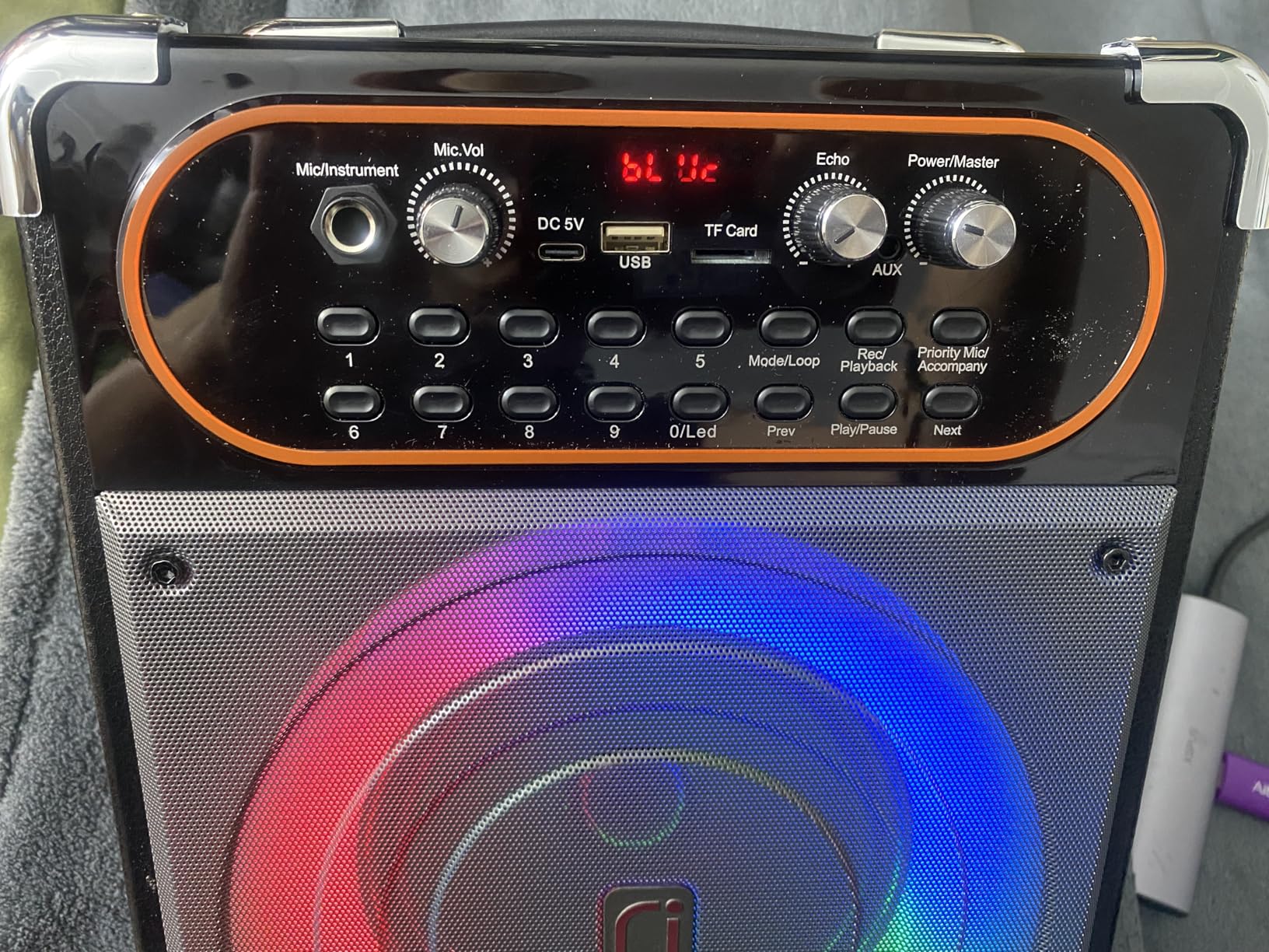 HWWR Karaoke Machine with 2 Wireless 0-Delay Microphones for Adults,Portable Bluetooth 5.3 Speaker with Echo Adjustment and Powerful Sound,Supports TWS/TV/Guitar for Family Party,Backyard BBQ(2 Mics) customer photo 2